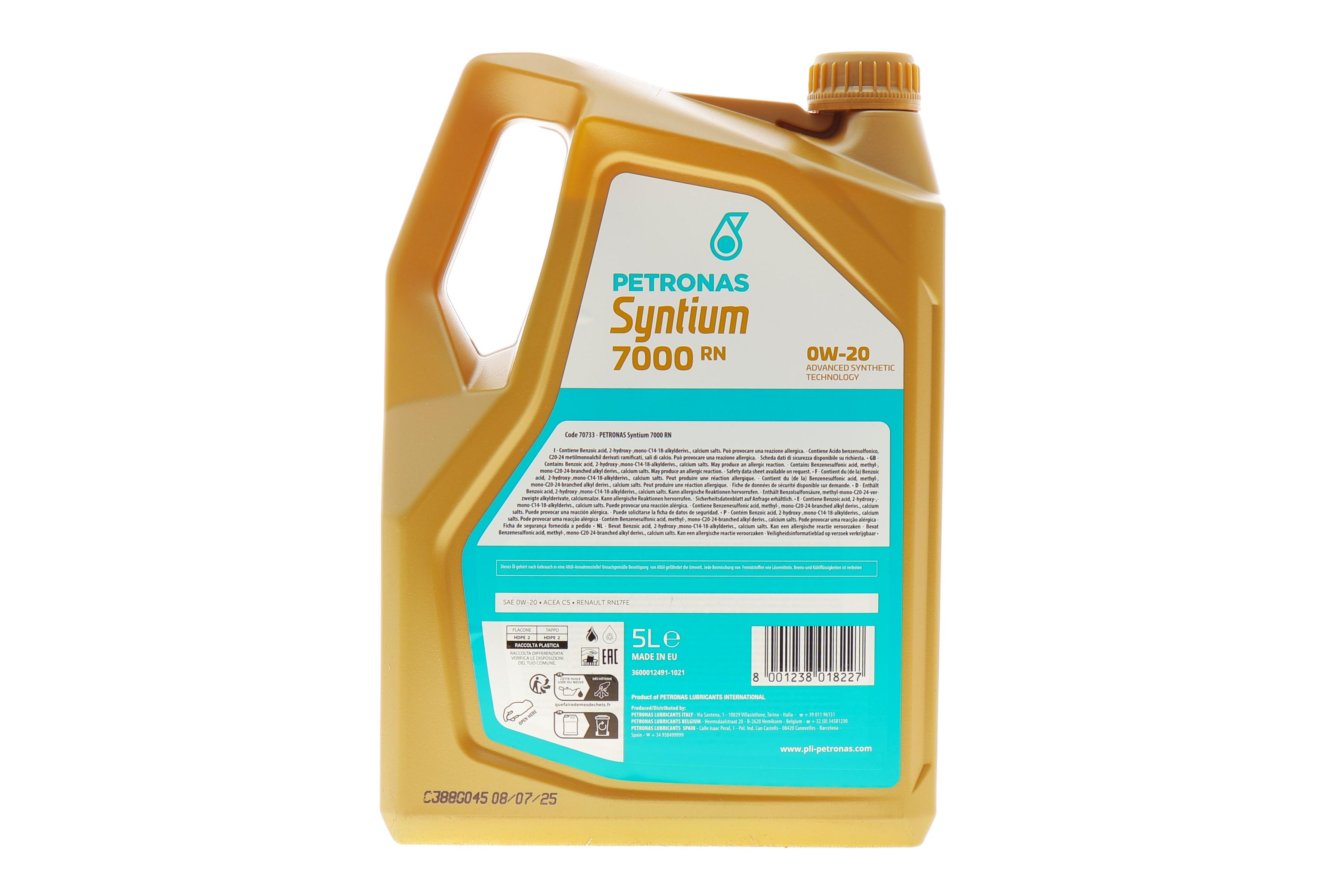 Олива 0W20 SYNTIUM 7000 RN (5L) (RN17 FE) (ACEA C5)