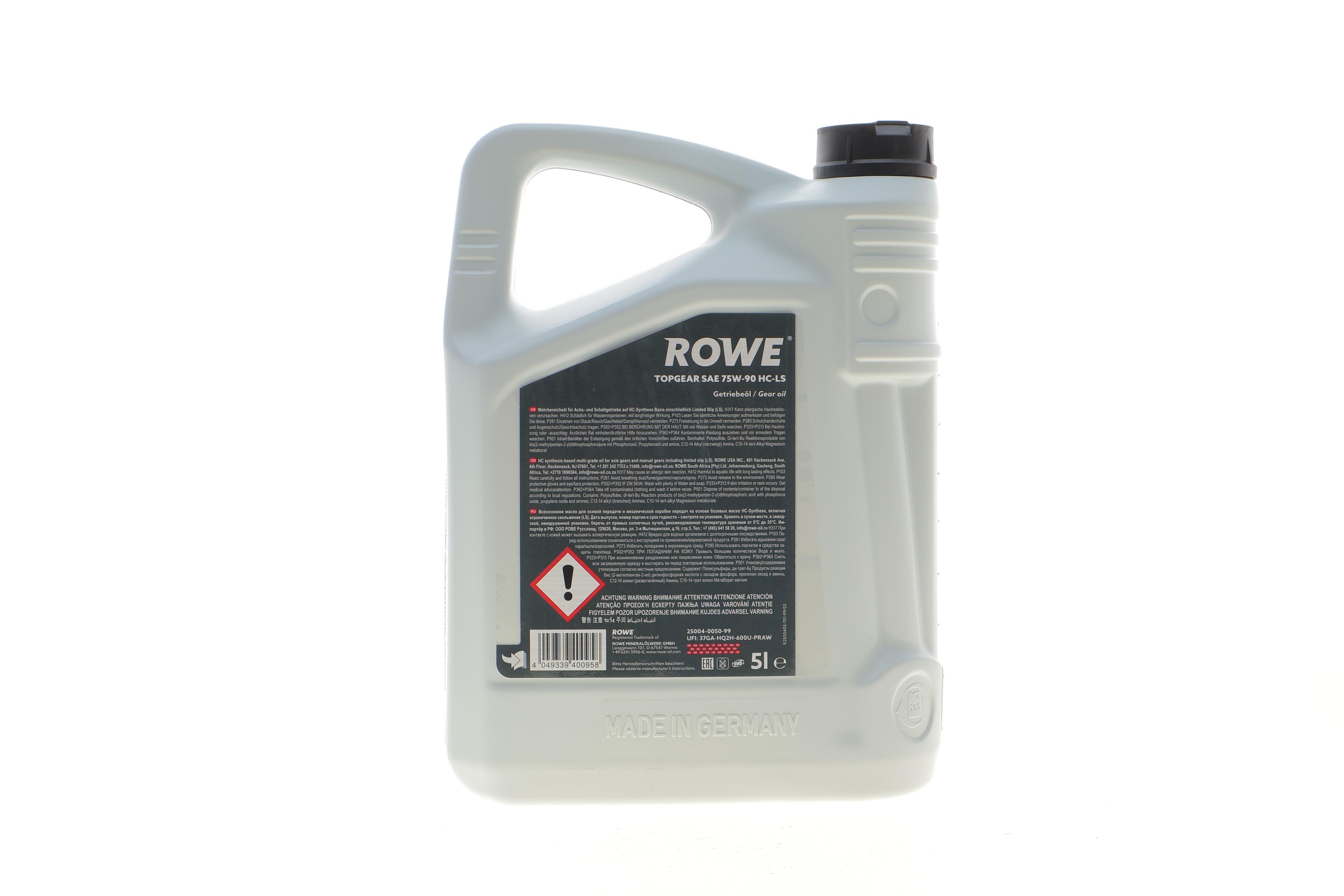 Олива 75W90 HIGHTEC TOPGEAR HC-LS (5L) (MIL-L 2105D) (API GL-4/GL-5/GL-5 LS)