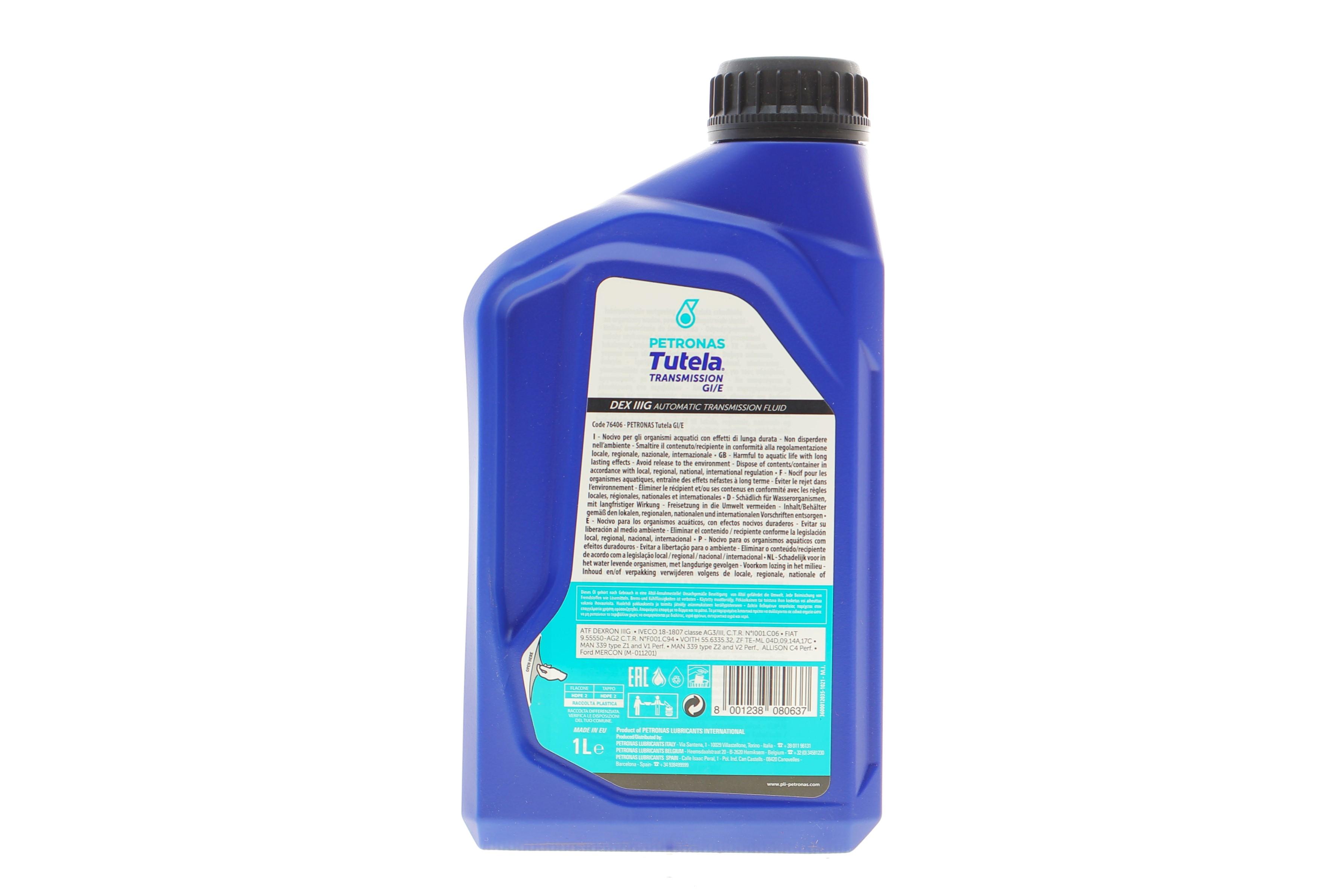 Олива TUTELA TRANSMISSION GI/E (1L) (DEXRON III G/ZF TE-ML 04D/TE-ML 09/FIAT 9.55550-AG2)
