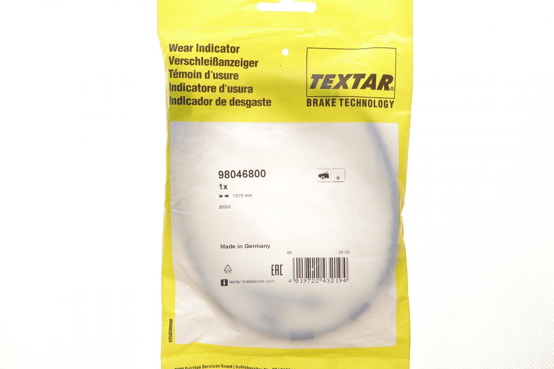 Датчик зносу гальмівних колодок (передніх) BMW Z4 (E89) 05-15 (L=1015mm)