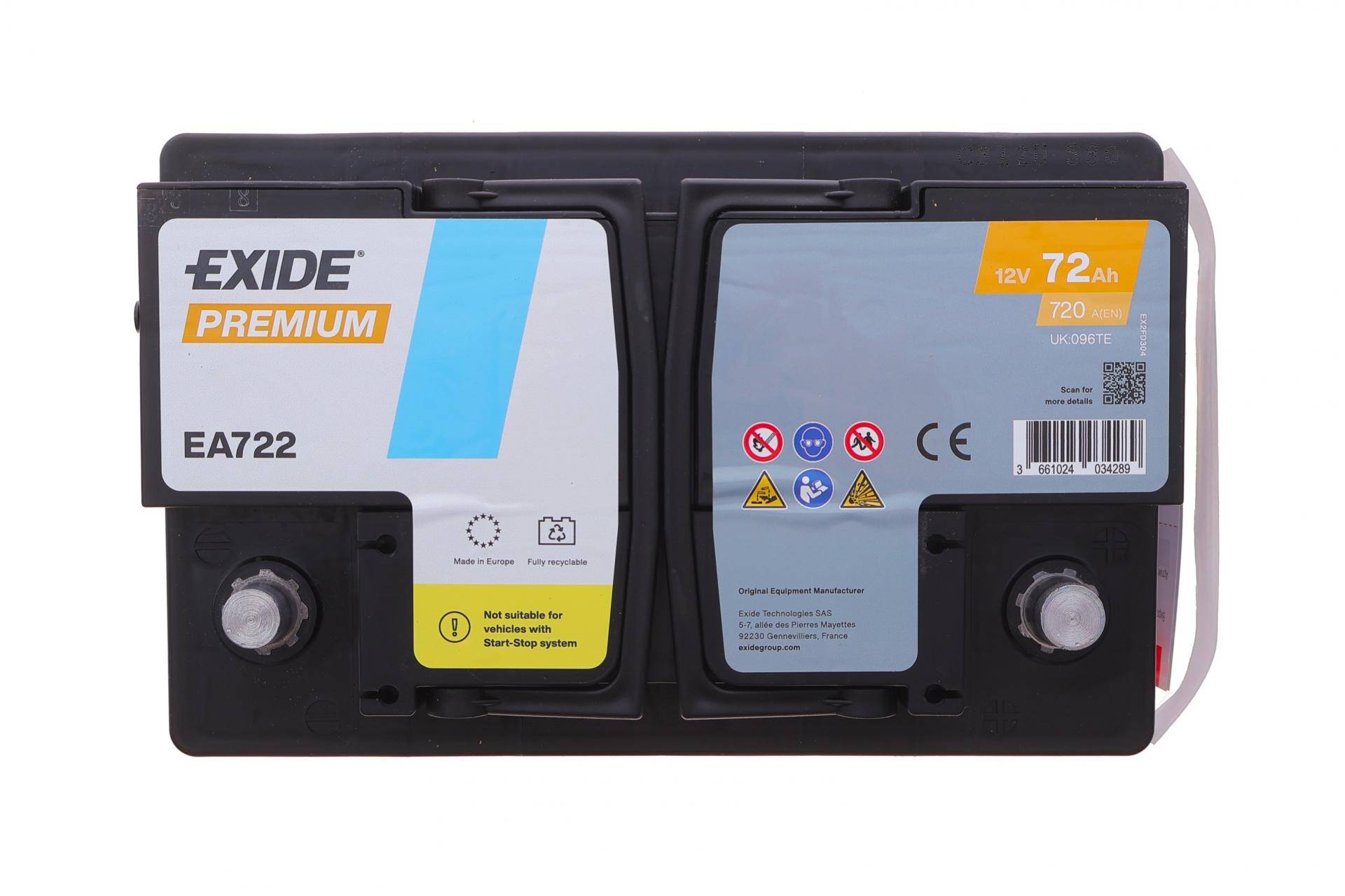 Акумуляторна батарея 72Ah/720A (278x175x175/+R/B13) Premium