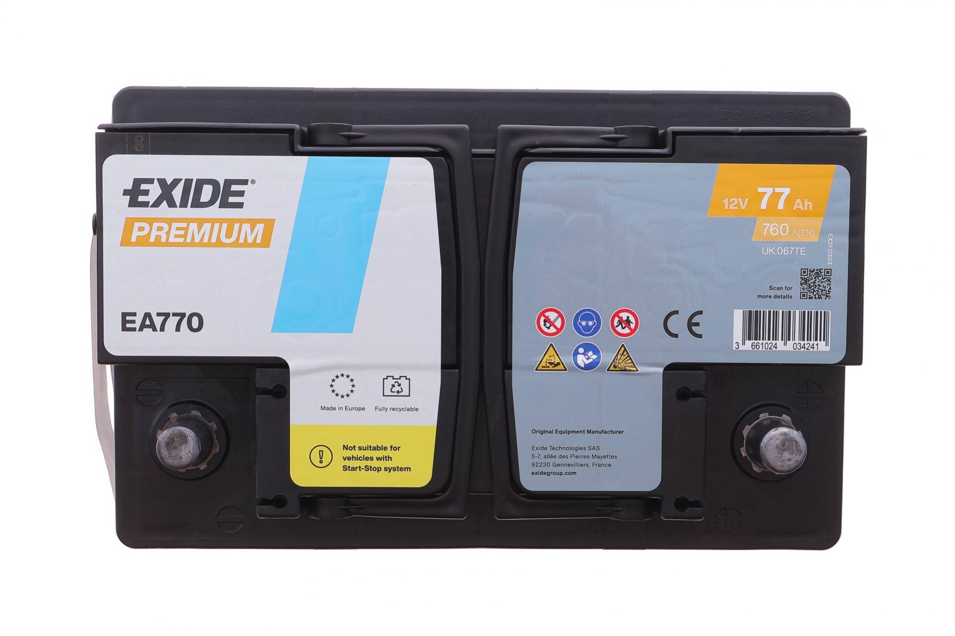 Акумуляторна батарея 77Ah/760A (278x175x190/+R/B13) Premium