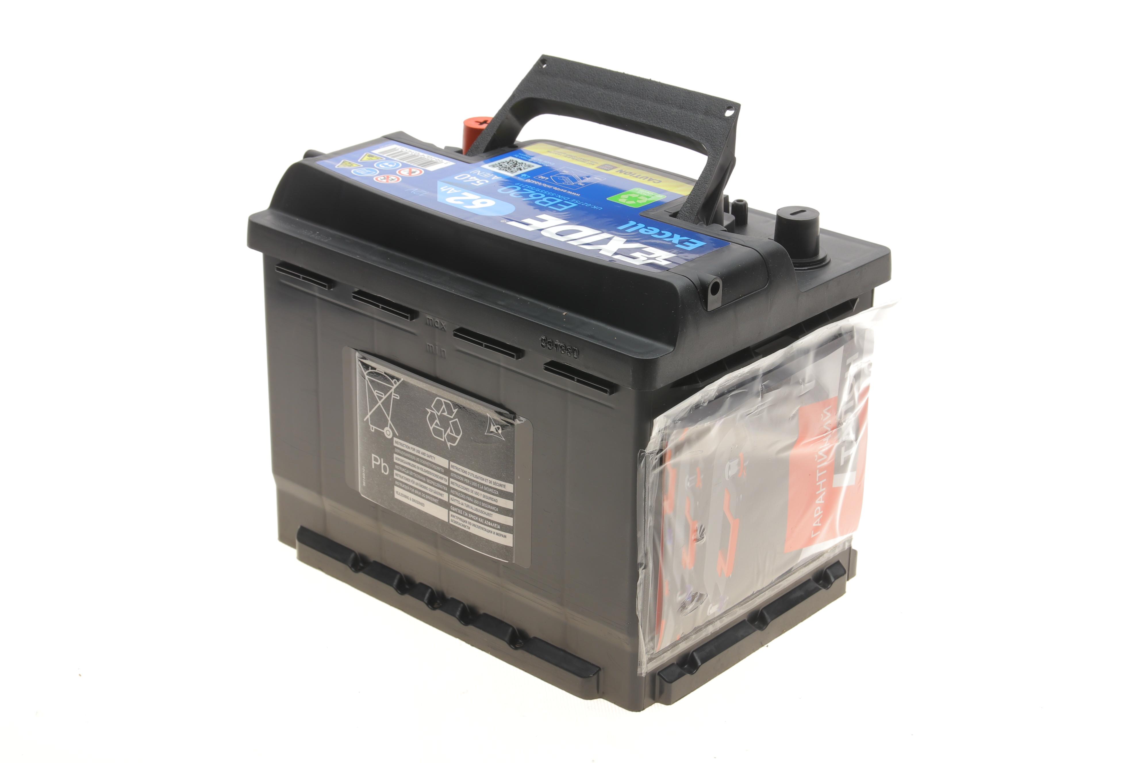 Акумуляторна батарея 62Ah/540A (242x175x190/+R/B13) Excell