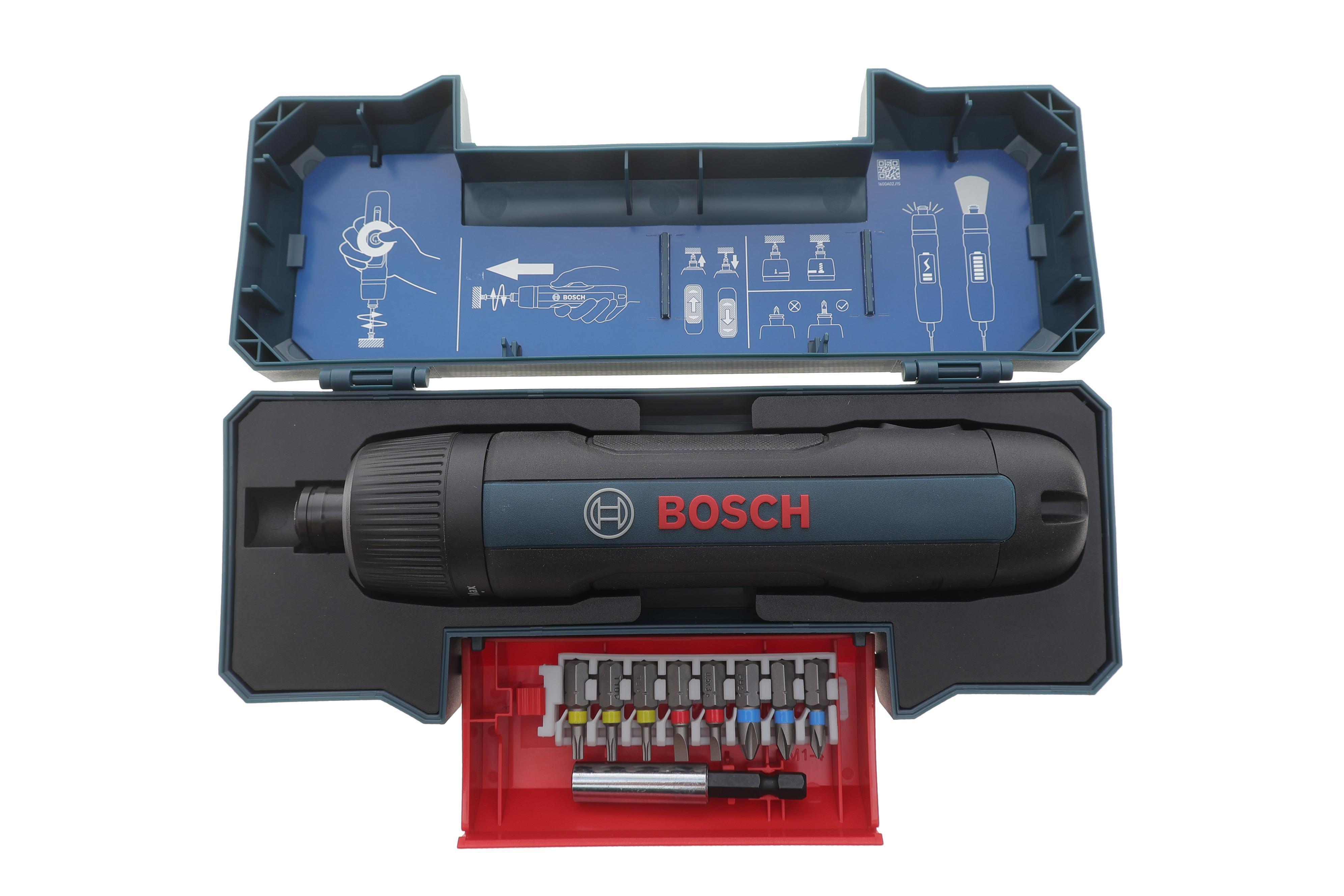 Шуруповерт акумуляторний Bosch GO (2,5-5 Nm/3.6V) 360 об./Макс /d=6,35мм (+ кейс з бітами)