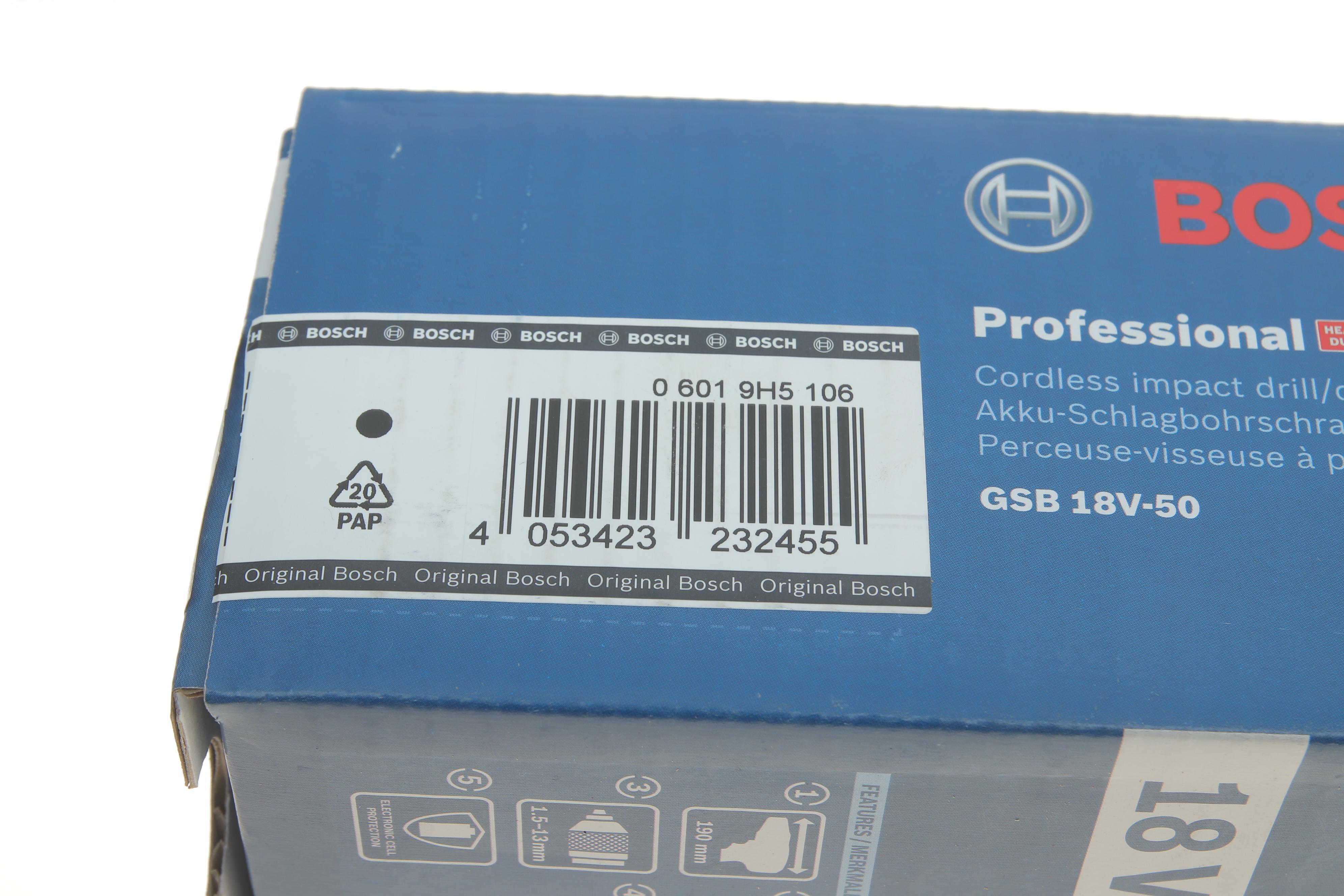 Акумуляторний дриль-шуруповерт GSR 18 V-50 (28/50 Nm)  0-1800 об./Max 10 mm.