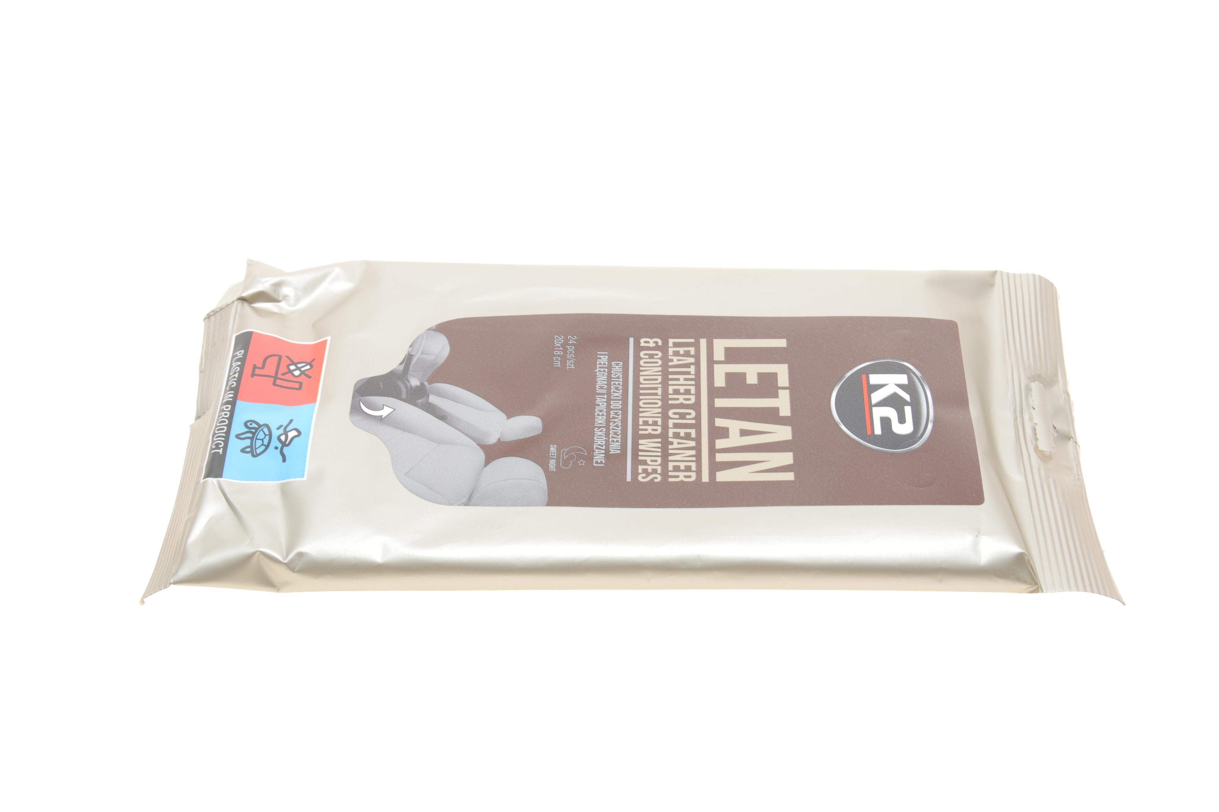 Серветки для очищення шкіряної оббивки Letan Leather Cleaner & Conditionner Wipes (24шт)