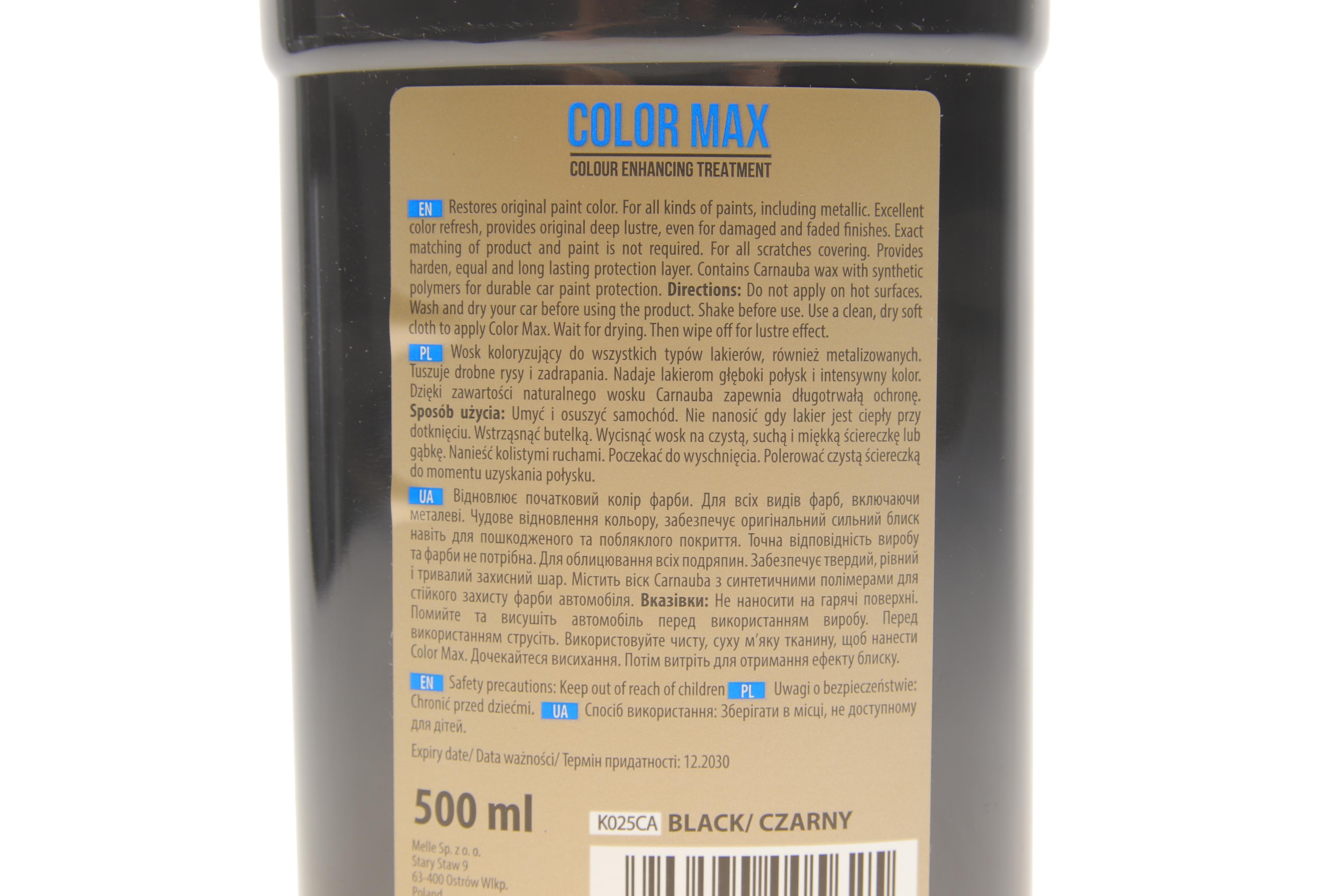 Віск автомобільний Color MAX (500 мл) Чорний