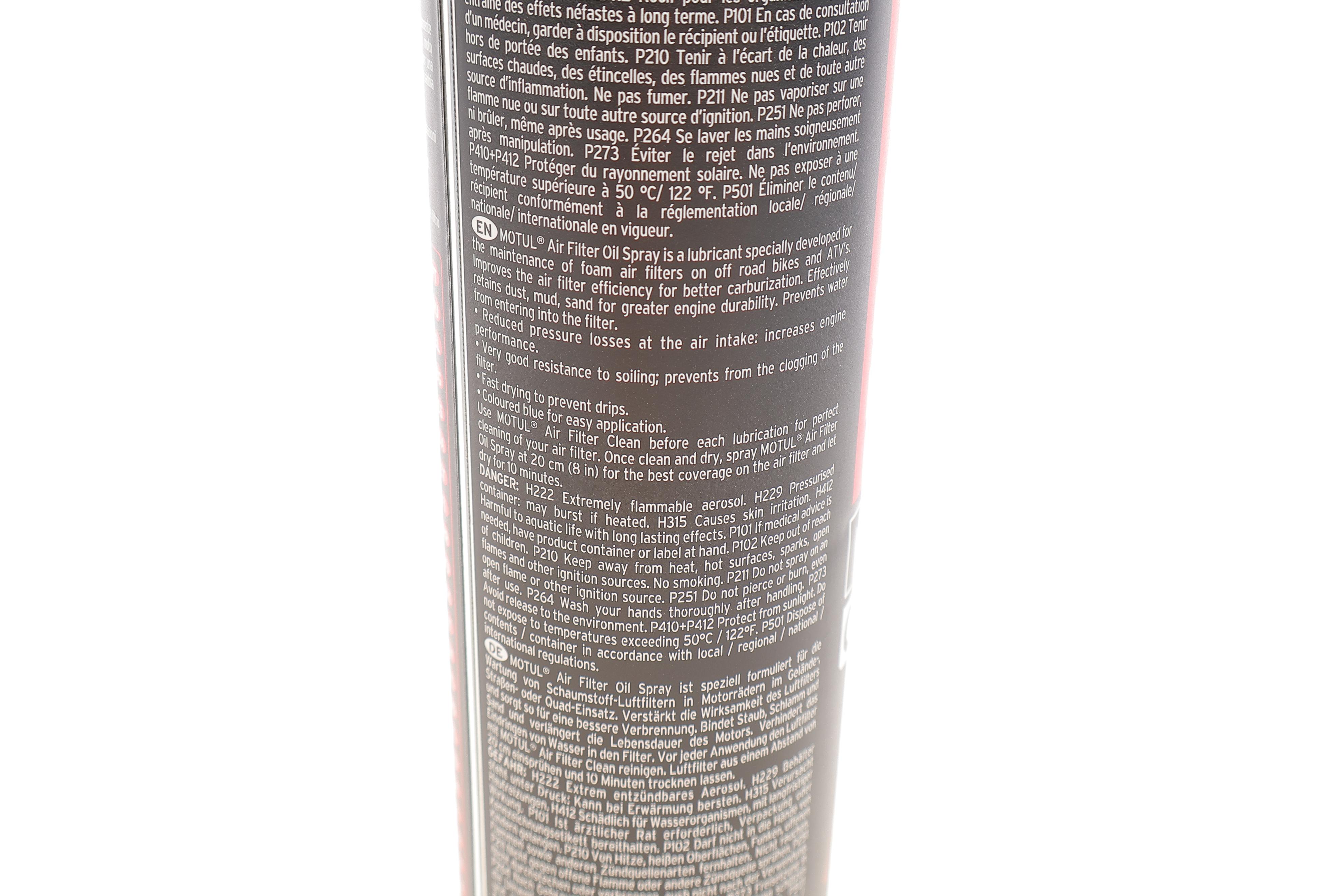 Засіб для догляду за поролоновими фільтрами мотоциклів Motul A2 Air Filter Oil Spray (400 мл) 10298