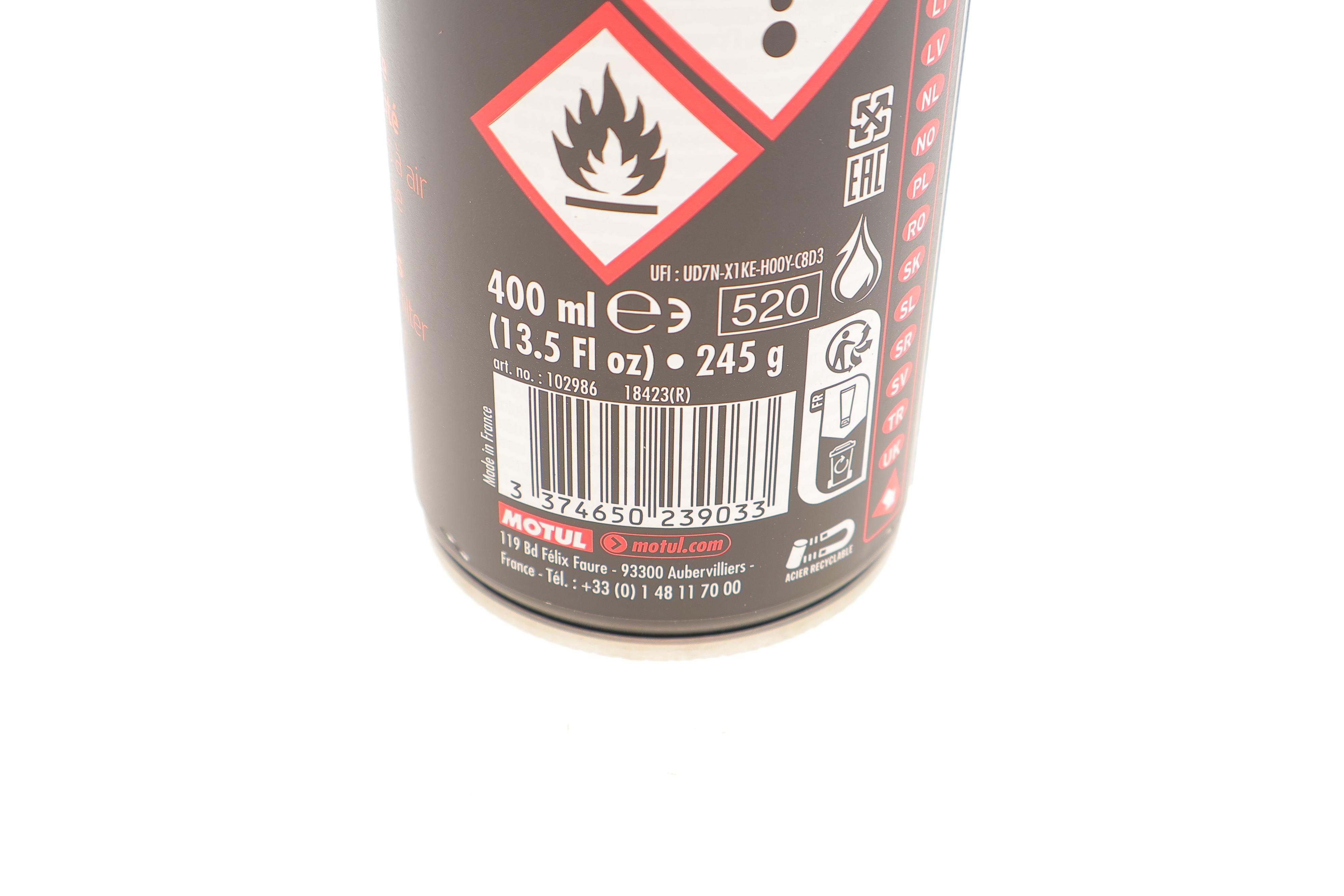 Засіб для догляду за поролоновими фільтрами мотоциклів Motul A2 Air Filter Oil Spray (400 мл) 10298