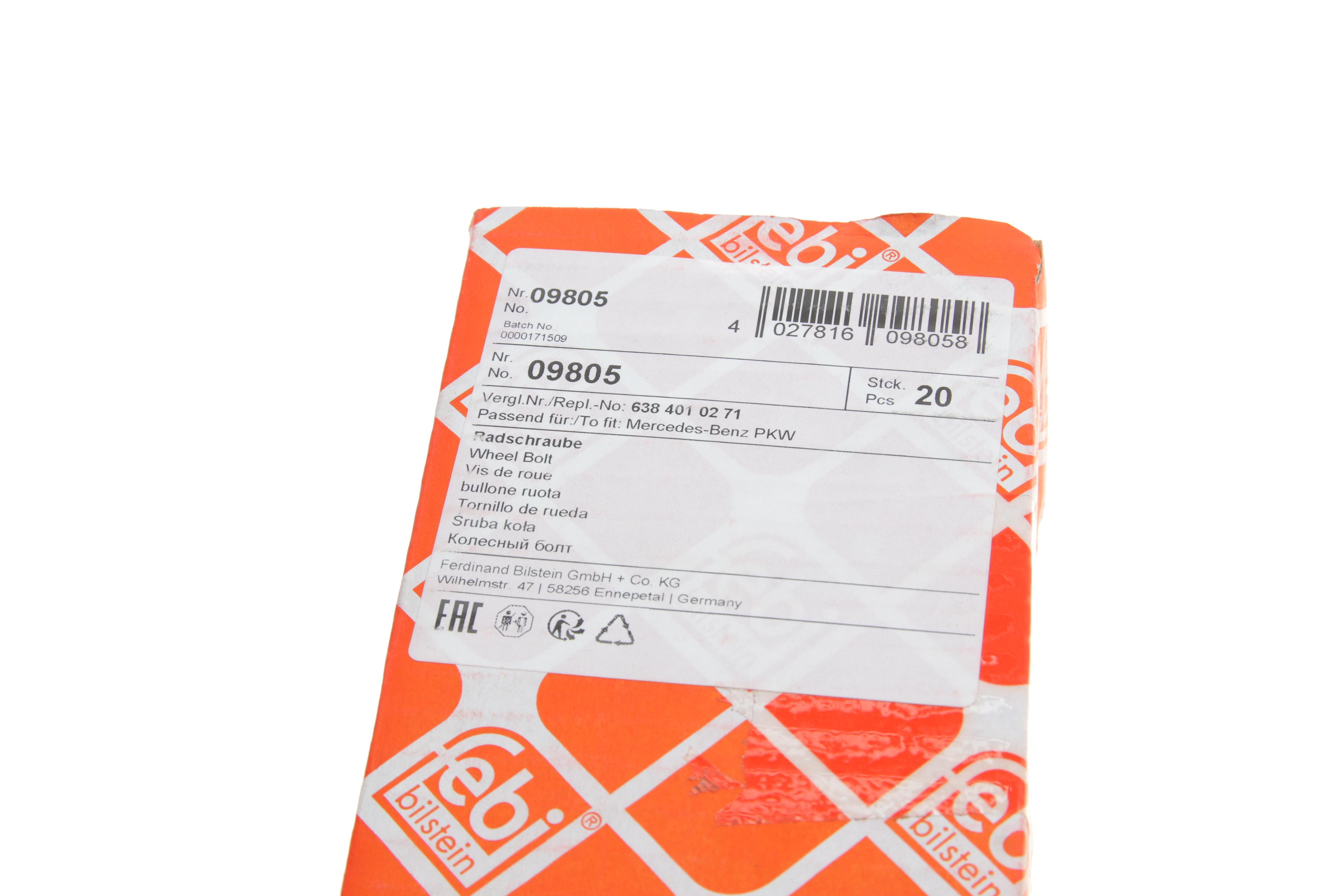 Болт колеса MB Vito (W638) 96- (M14x1.5mm)