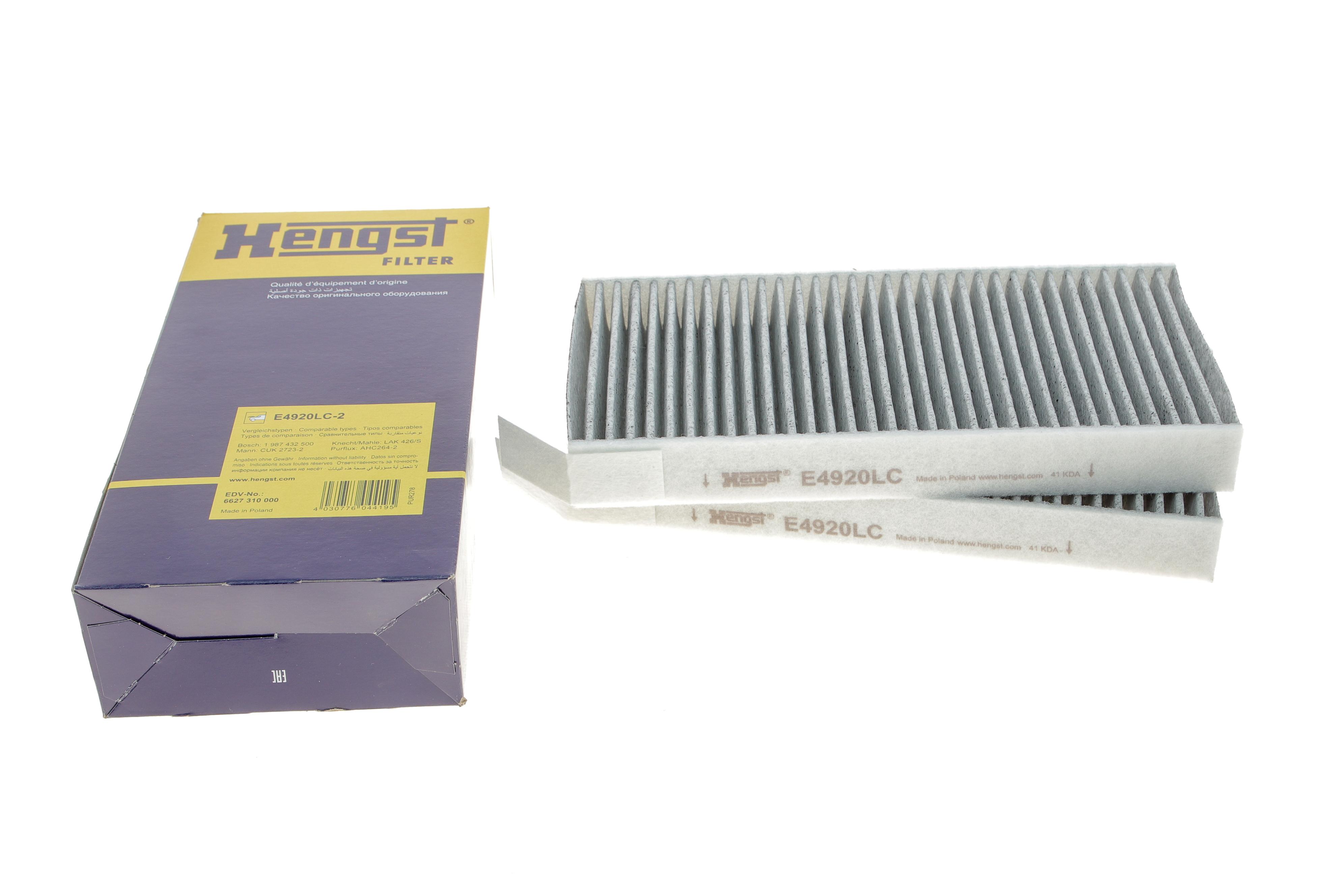 Фільтр салону Renault Laguna III 07- (вугільний) (к-кт 2 шт.)