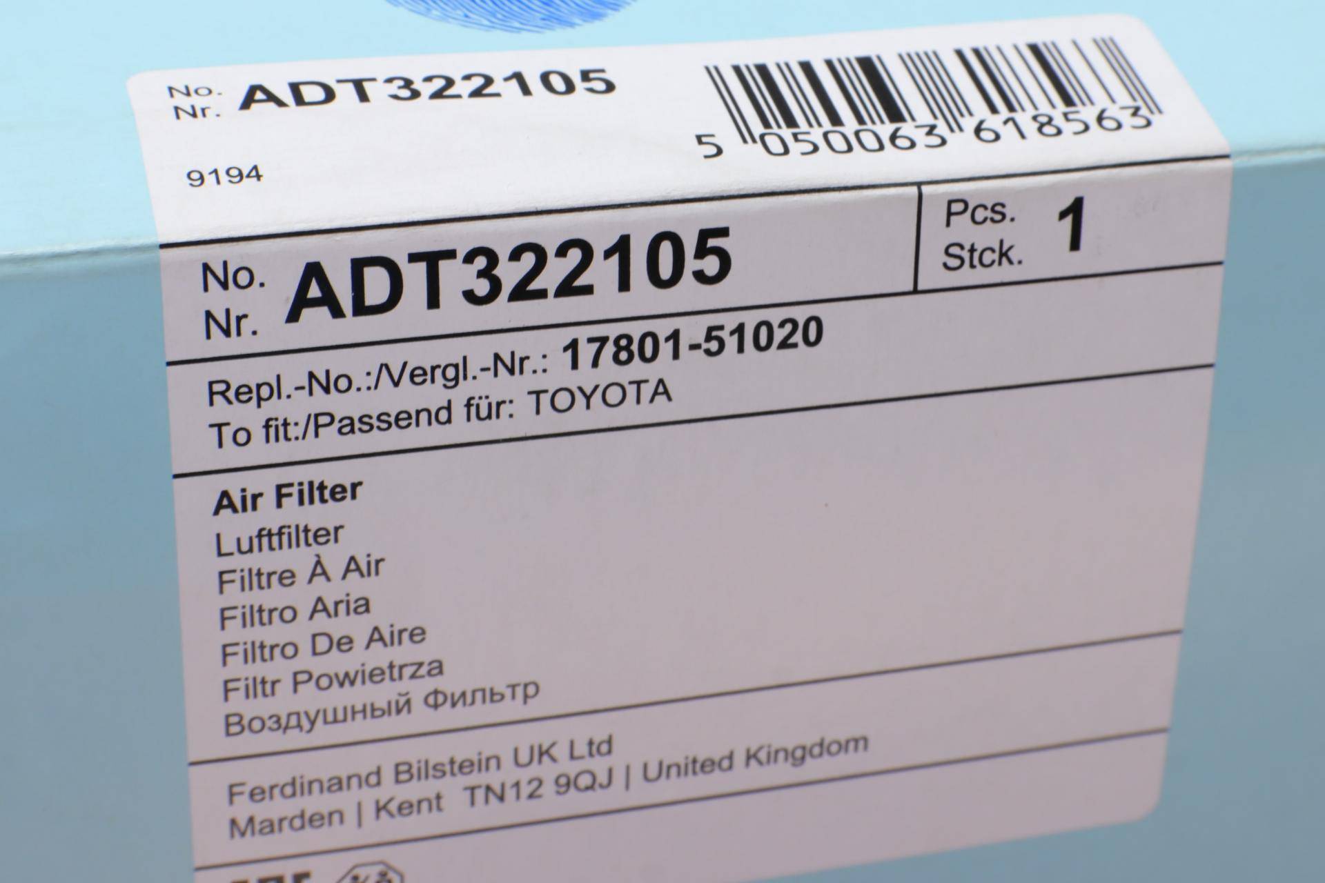 Фільтр повітряний Toyota Land Cruiser 200 4.5 D4d 07-