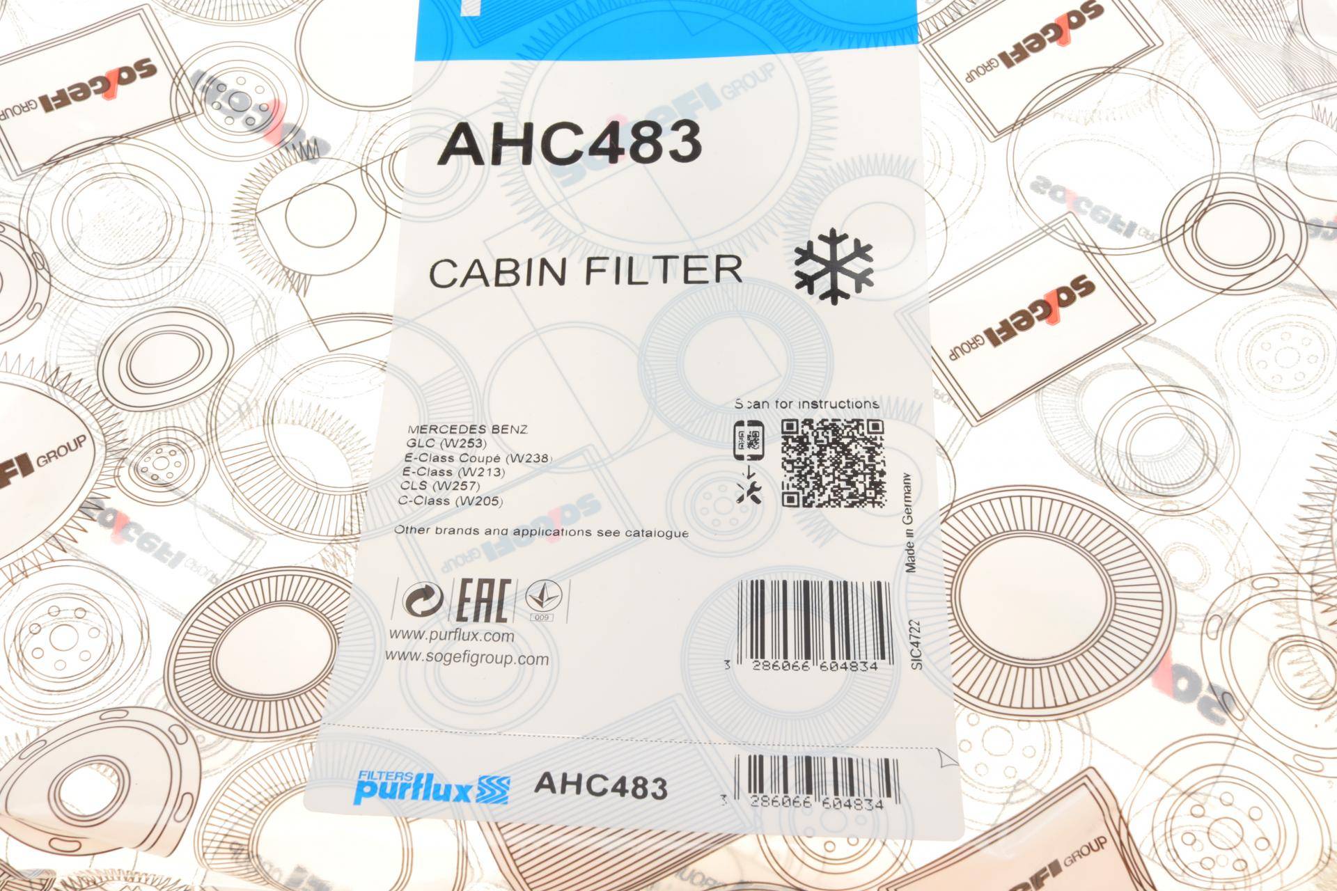 Фільтр салону MB C-class (W 205) 14-/E-class (W213) 16- (вугільний)