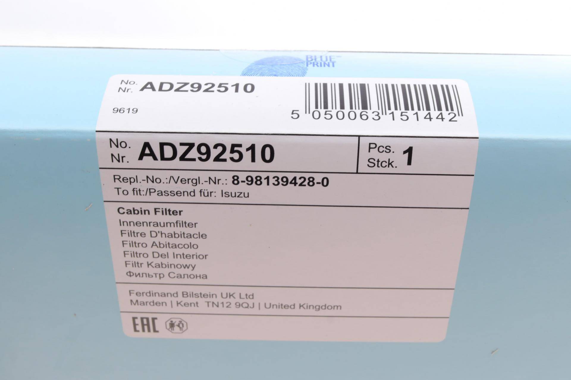 Фільтр салону Isuzu D-Max 02-