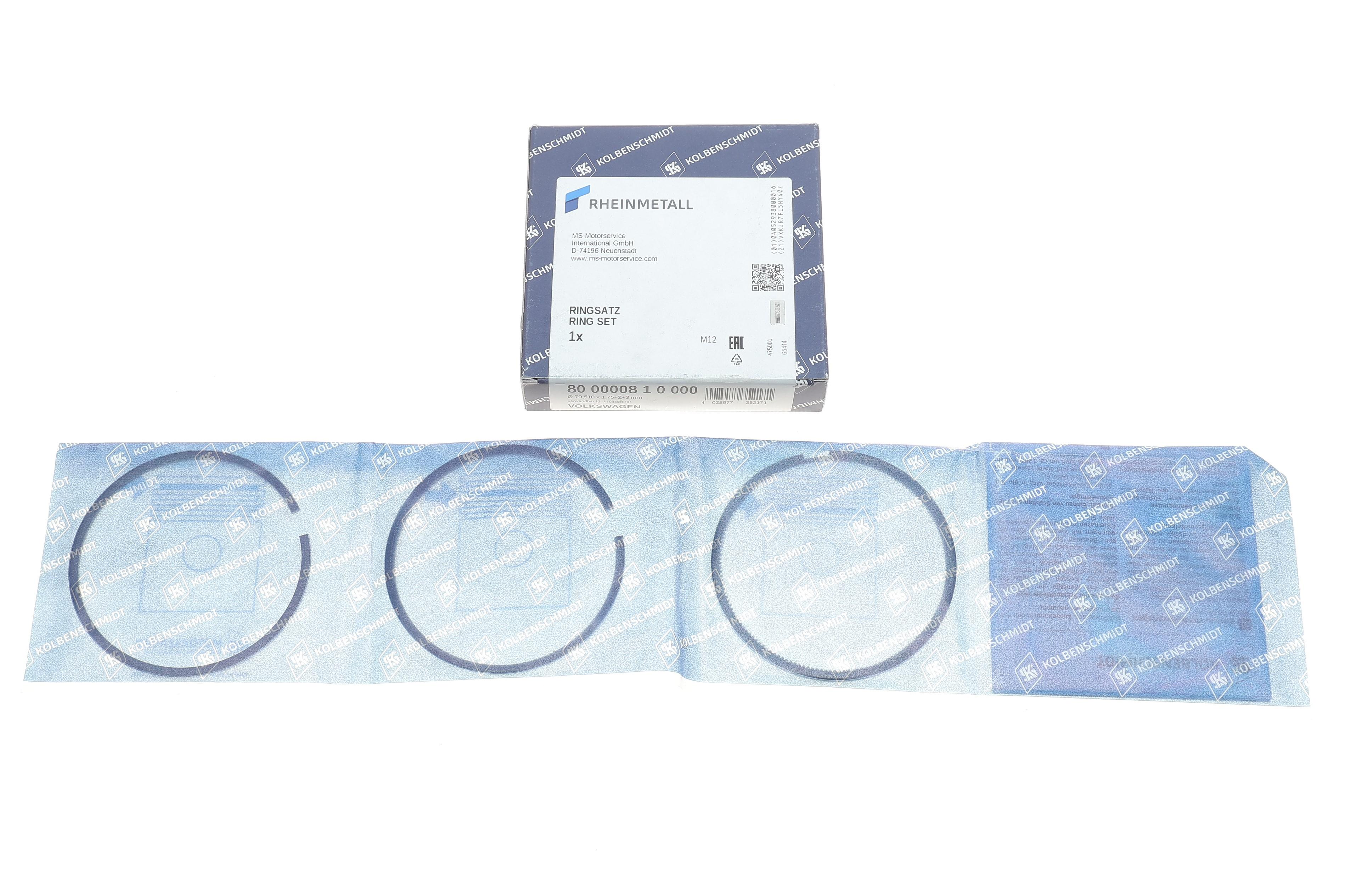 Кільця поршневі VW T4/T5 1.9TDI (79.50mm/STD) (1.75-2-3)