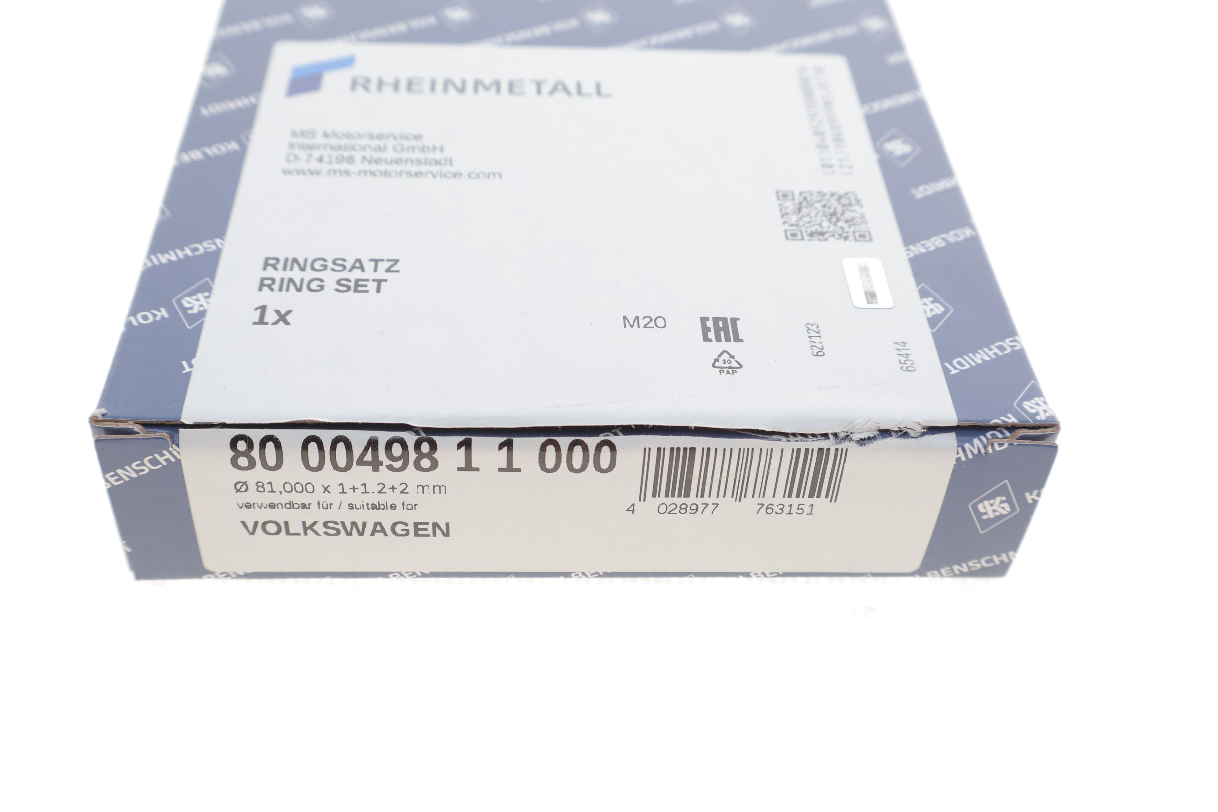 Кільця поршневі VW Caddy III/ Golf/Passat 1.6 04- ALZ/BGU/AHL/BFQ (81.00mm/STD) (1-1.2-2)