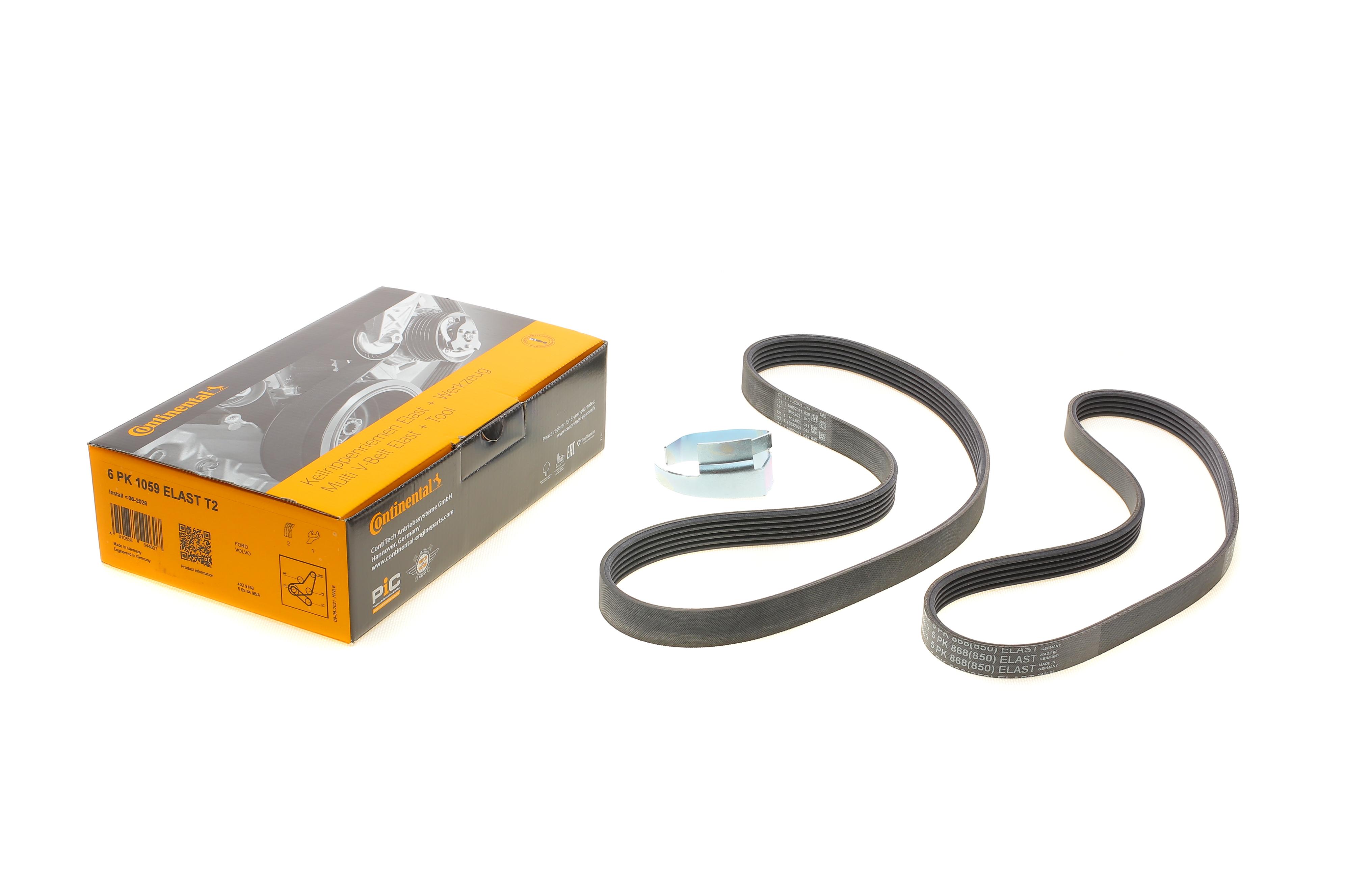 Ремінь генератора Ford Focus 1.4/1.6i 03-/Volvo C30/S40/V50 1.6 05-12 (6PK1059 ELAST+5PK868 ELAST)