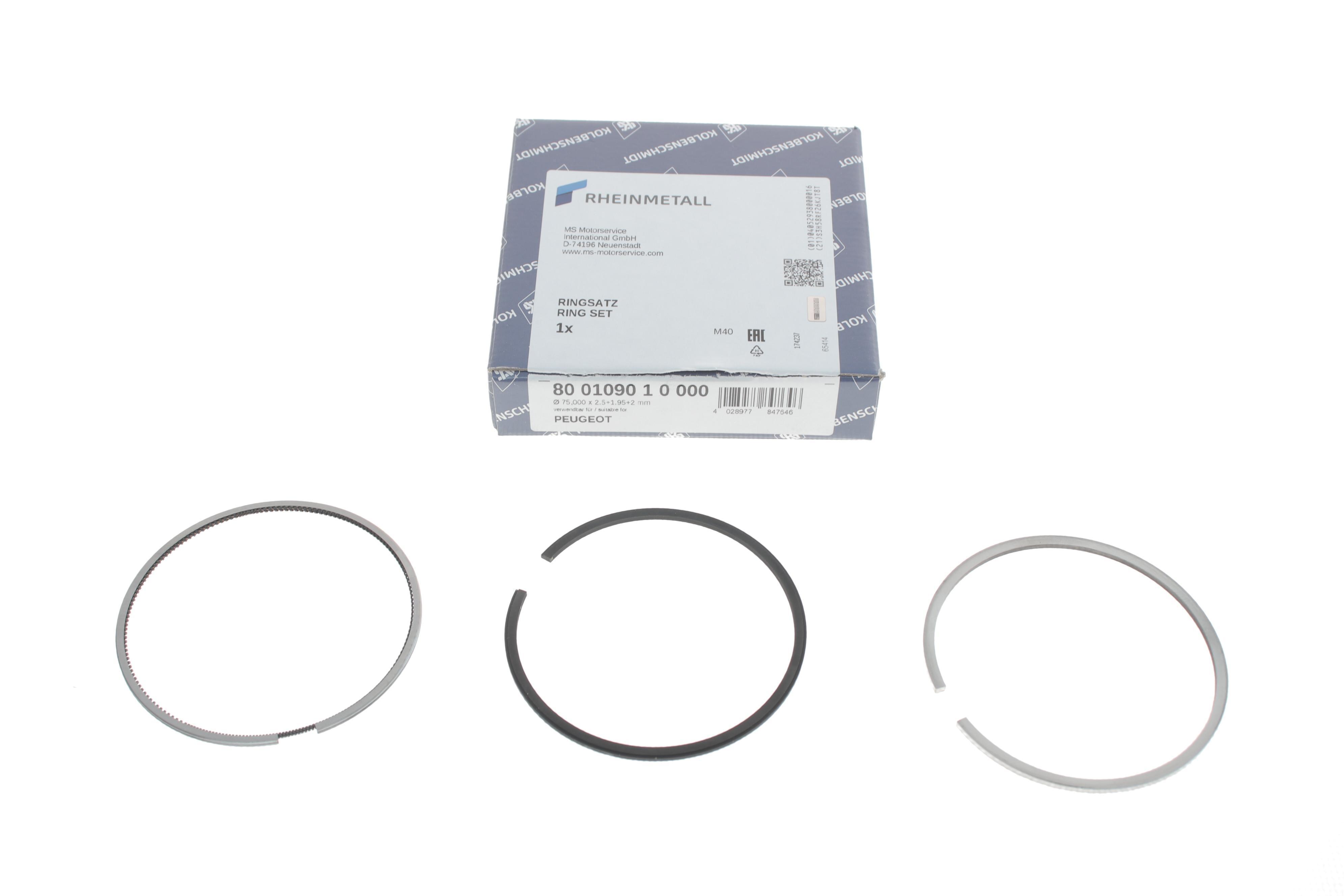 Кільця поршневі Citroen Berlingo/Peugeot Partner 08- 1.6 HDi (75mm/STD) (1.95-2.0-2.5)