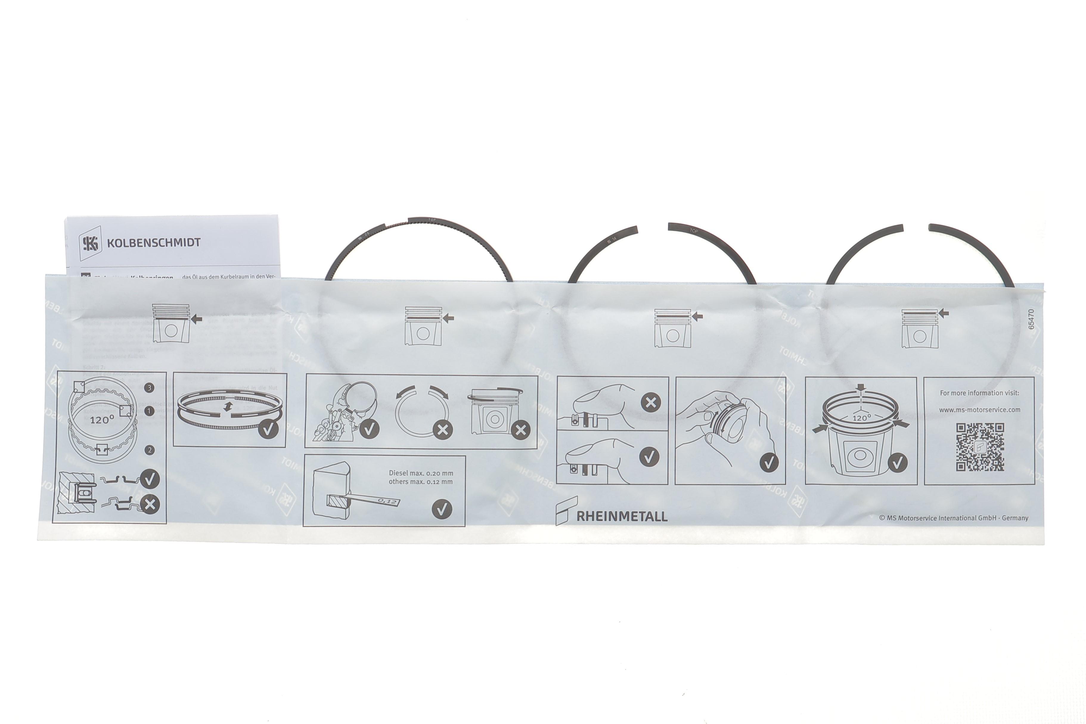 Кільця поршневі MB Sprinter OM642 (83.00mm/STD) (2-2-2) (на 1 поршень)