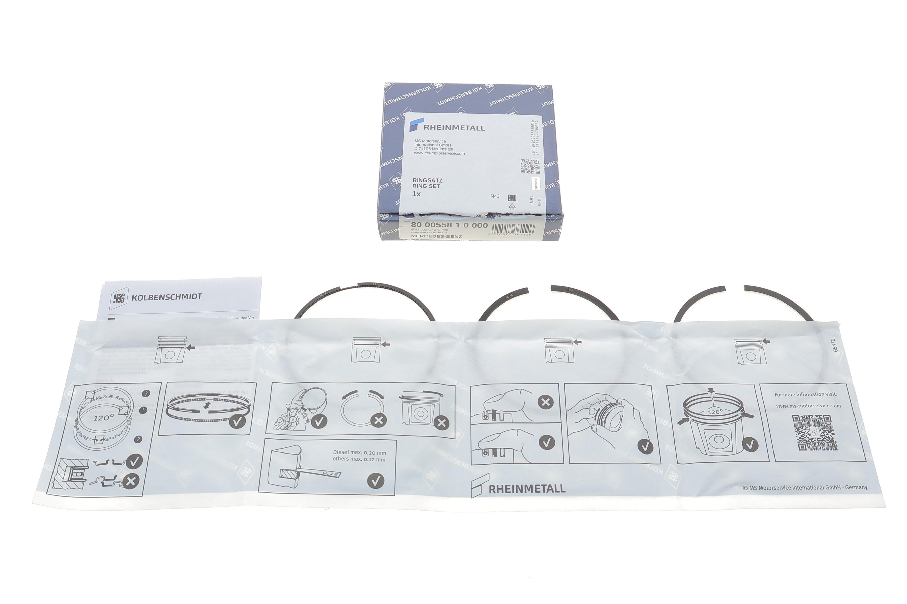 Кільця поршневі MB Sprinter OM642 (83.00mm/STD) (2-2-2) (на 1 поршень)