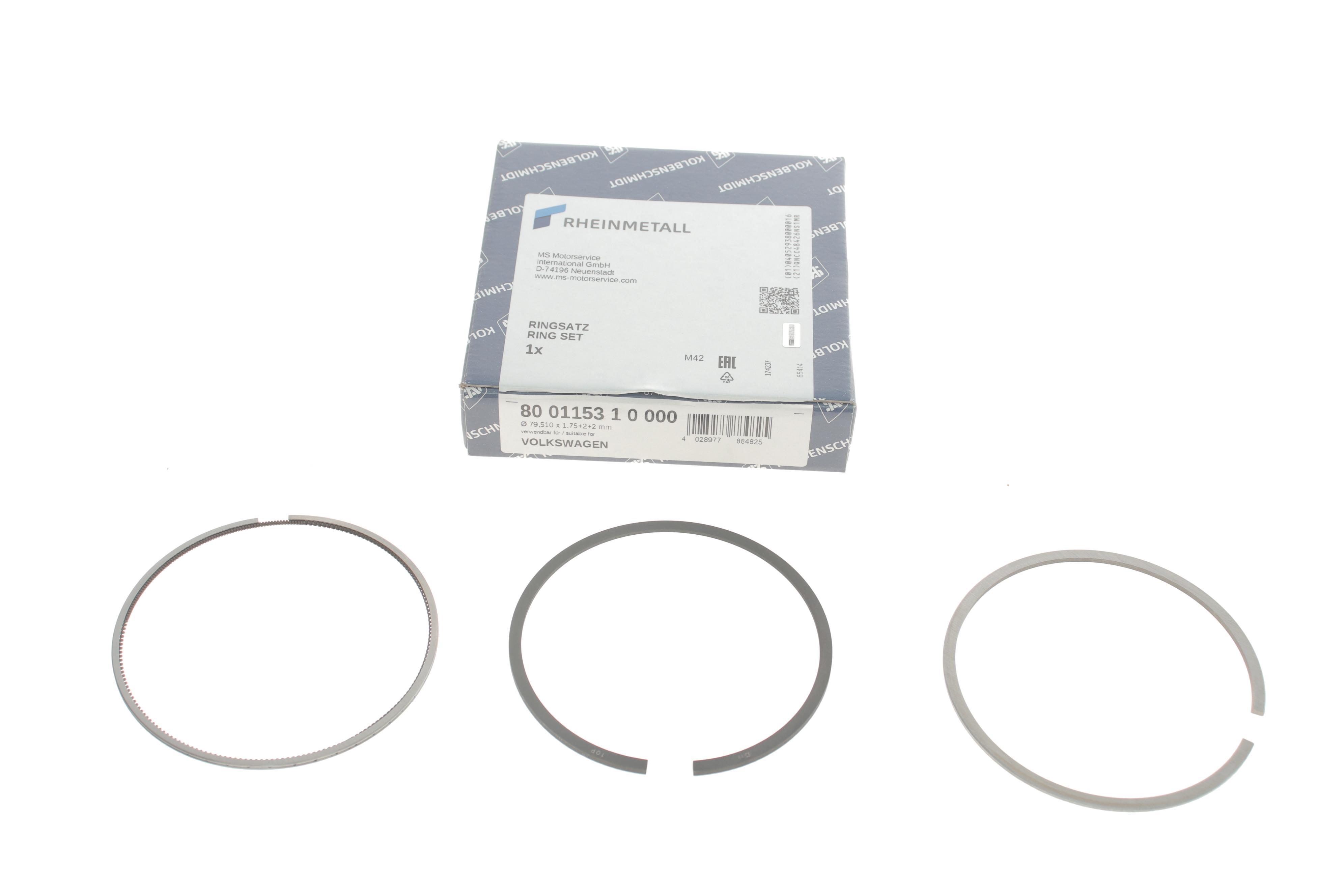 Кільця поршневі VW Passat B8/Touran/Skoda Octavia III 1.6TDI 14- (79.50mm/STD) (1.75-2.0-2.0)