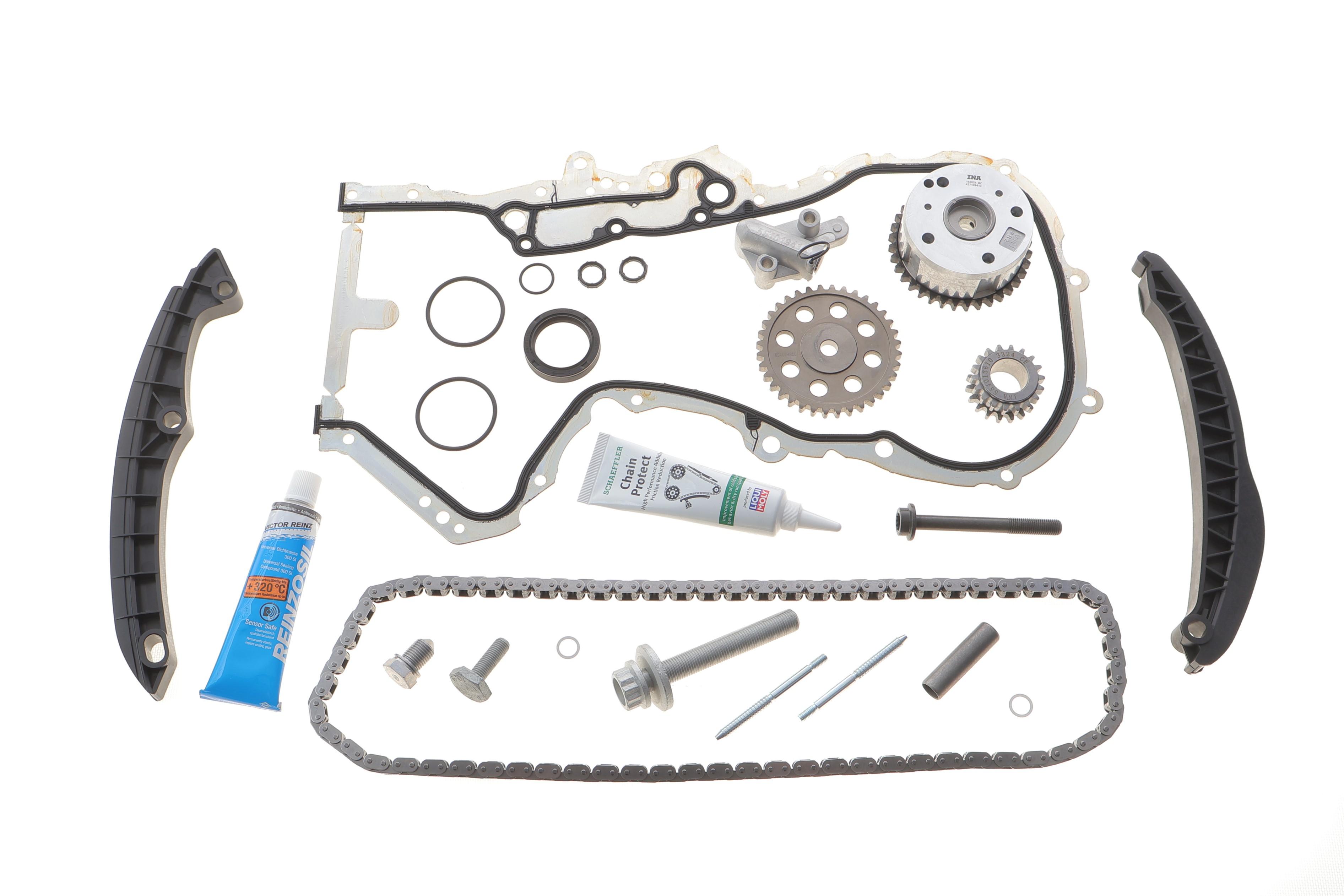 Комплект ланцюга ГРМ VW Golf V/VI 1.4TSI 10/03-, 90/118kw (z=130/18-18/36/36), ланцюг INA