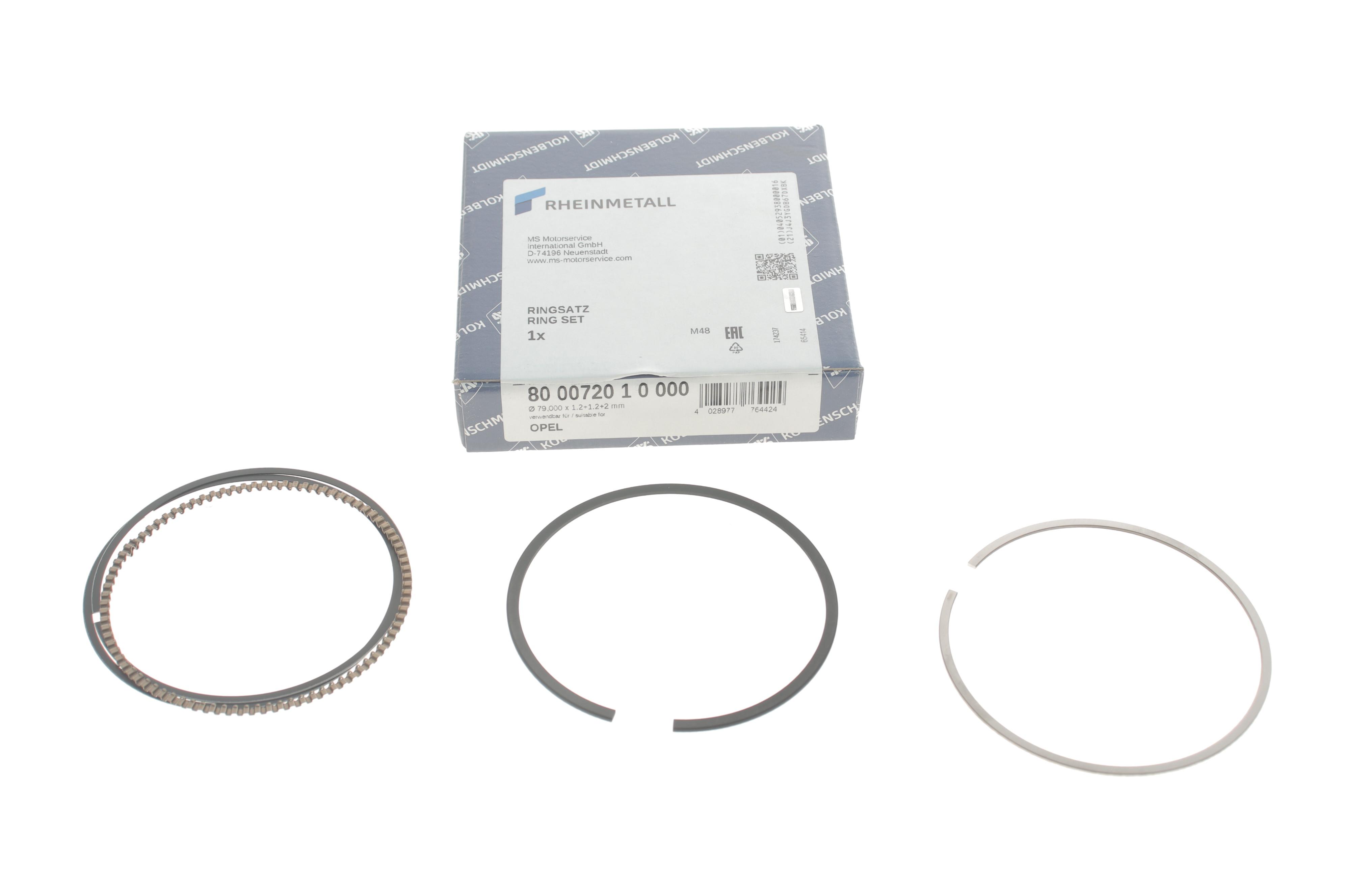 Кільця поршневі Opel Astra/Vectra 1.6i 00- (79.00mm/STD) (1.2-1.2-2)