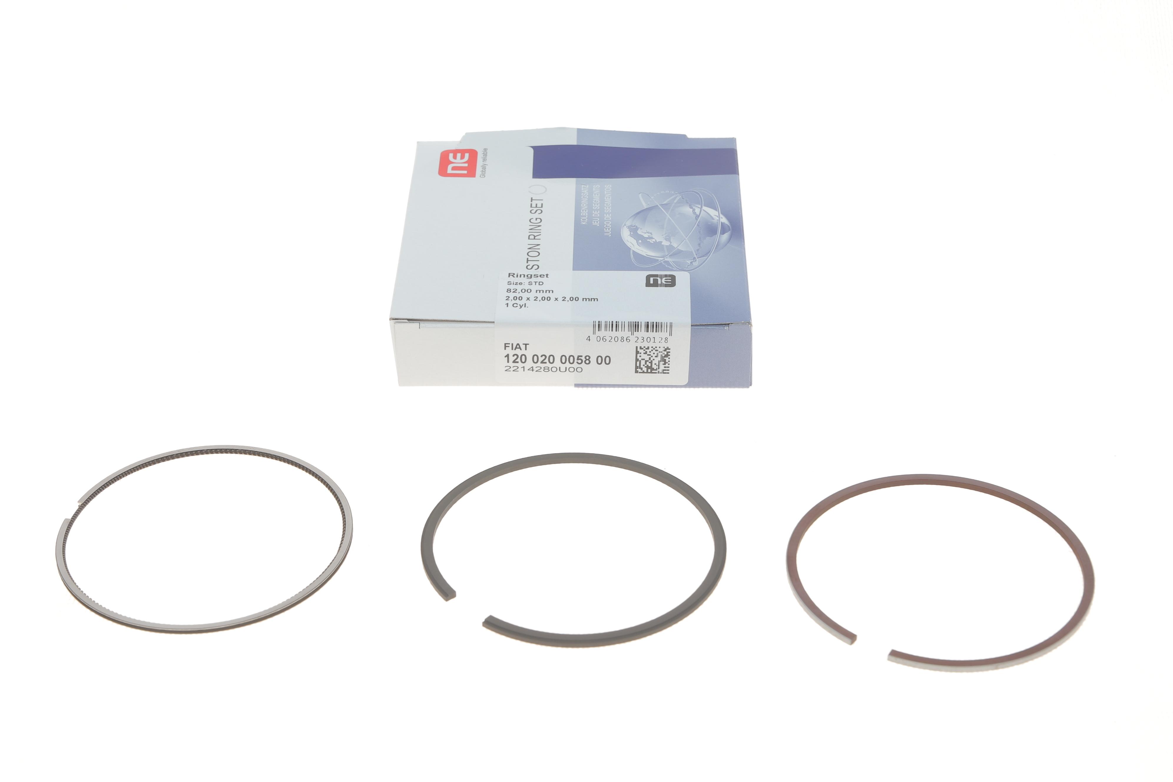 Кільця поршневі Fiat Doblo 1.9JTD 99- (82.00mm/STD) (2-2-2) = 8920980000