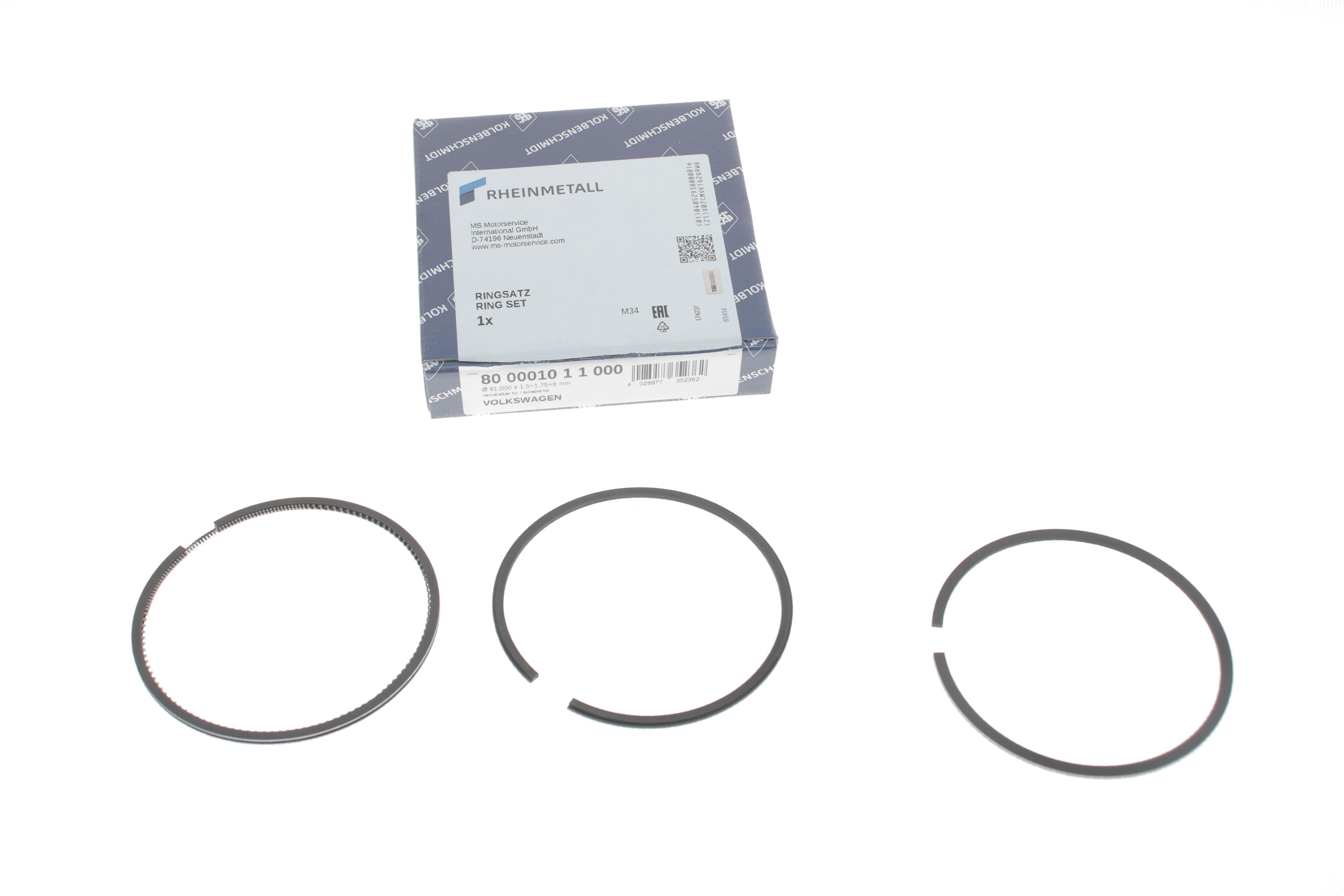 Кільця поршневі Audi 80/100/VW Passat/Golf 1.8-2.8 83-05 (81.01mm/STD) (1.5-1.75-3)