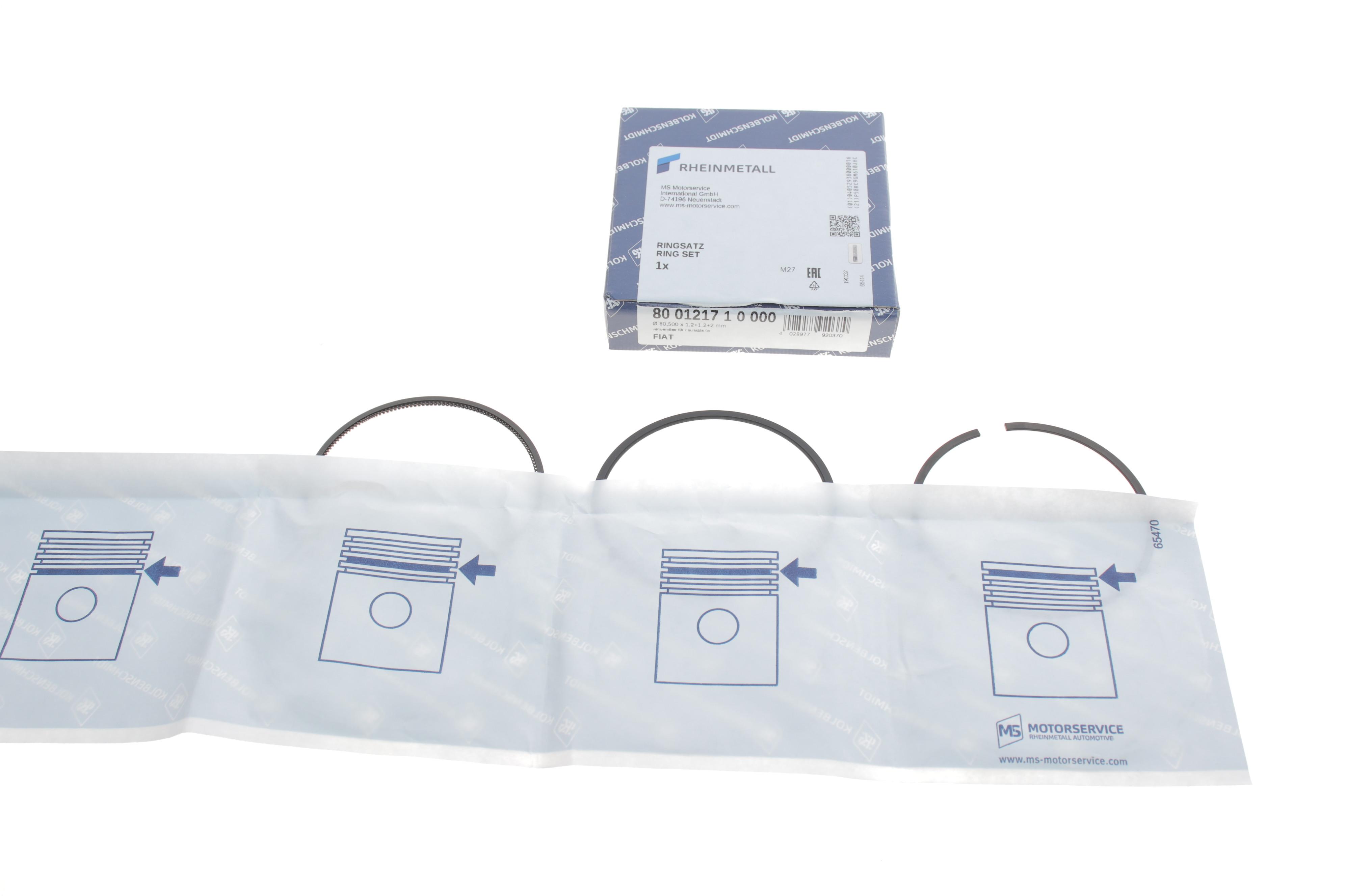 Кільця поршневі Fiat Doblo/Palio 1.6 16V 01- (80.50mm/STD) (1.2-1.2-2)