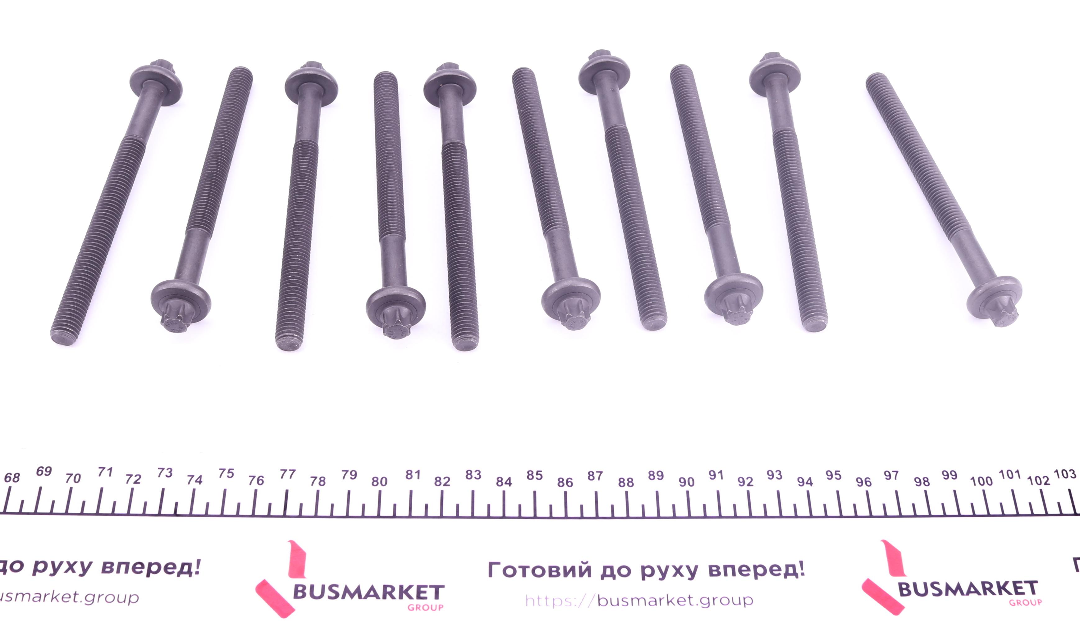 Болти головки (к-кт 10шт.) Renault Kangoo 1.6 16V 01- (M10x1.5x117)