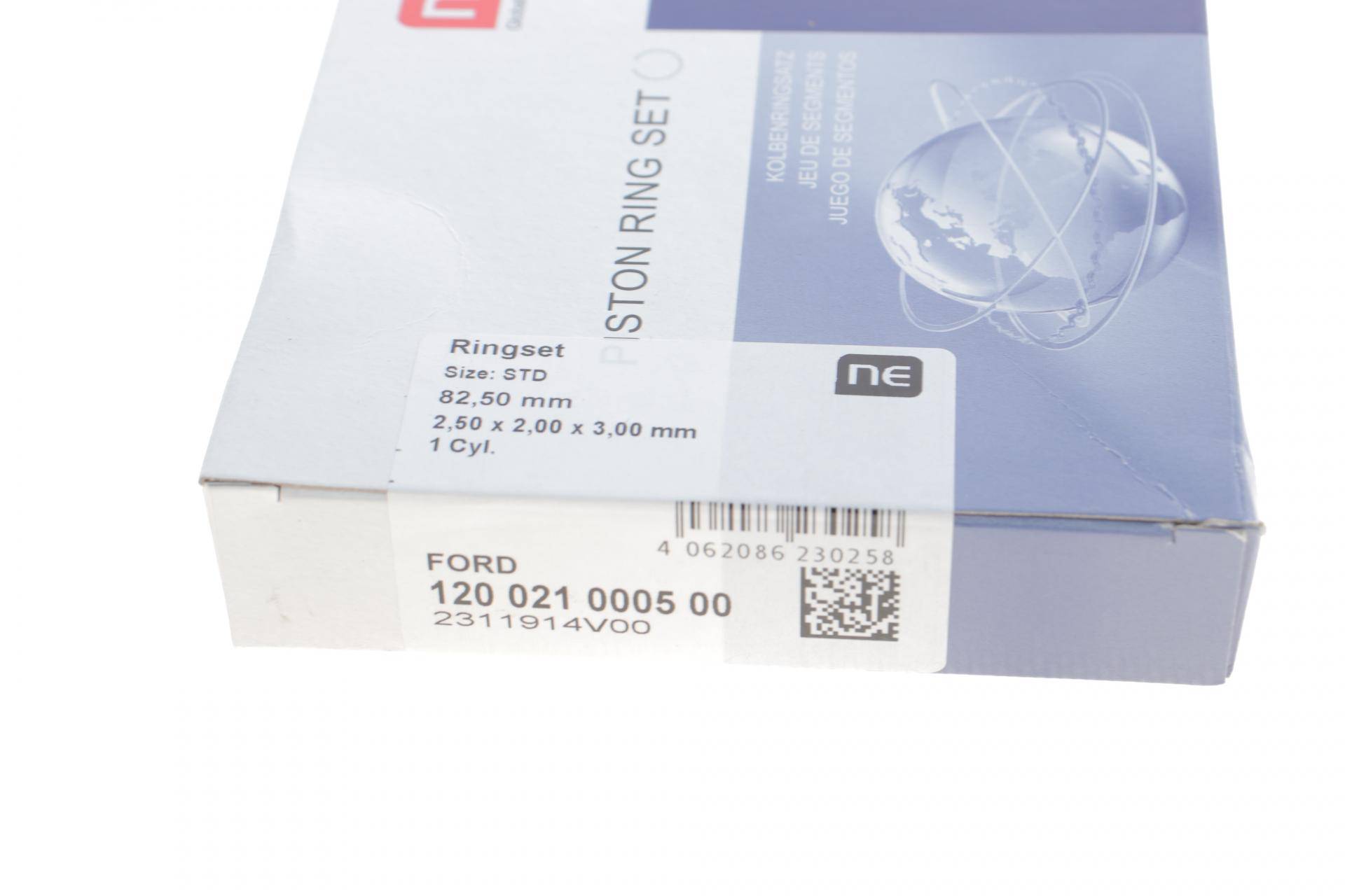 Кільця поршневі Ford Connect 1.8TDCI 02- (82.50mm/STD) (2.5-2-3) = 8921060000