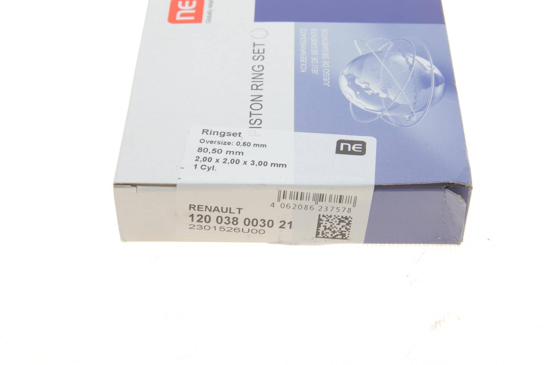 Кільця поршневі Renault Kangoo 1.9D (80.50mm/+0.5) (2-2-3) = 8938295000