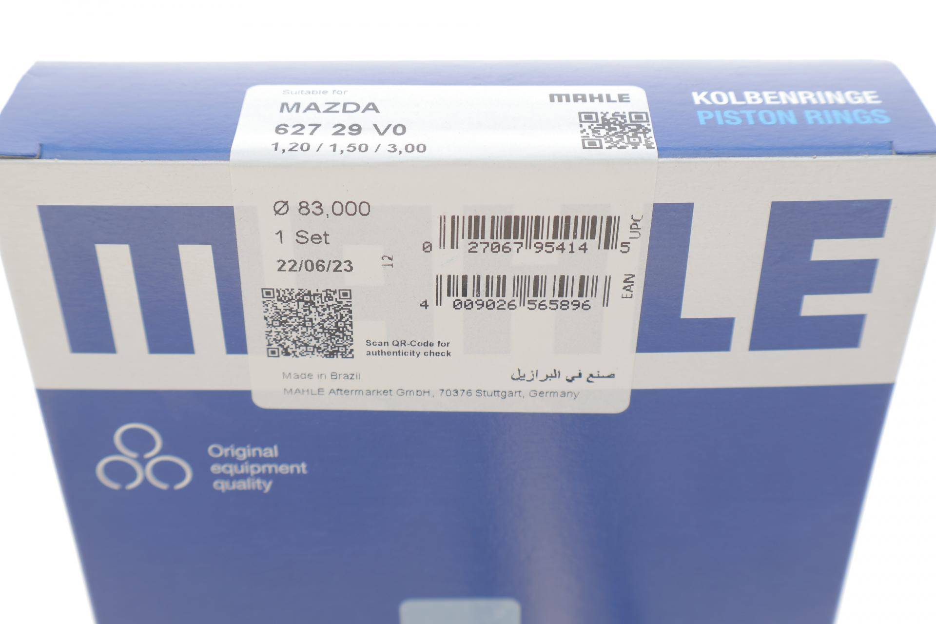 Кільця поршневі Mazda 626 IV/Mk V 1.8/2.0i 91-05 (83.00mm/STD) (1.2-1.5-3.0)