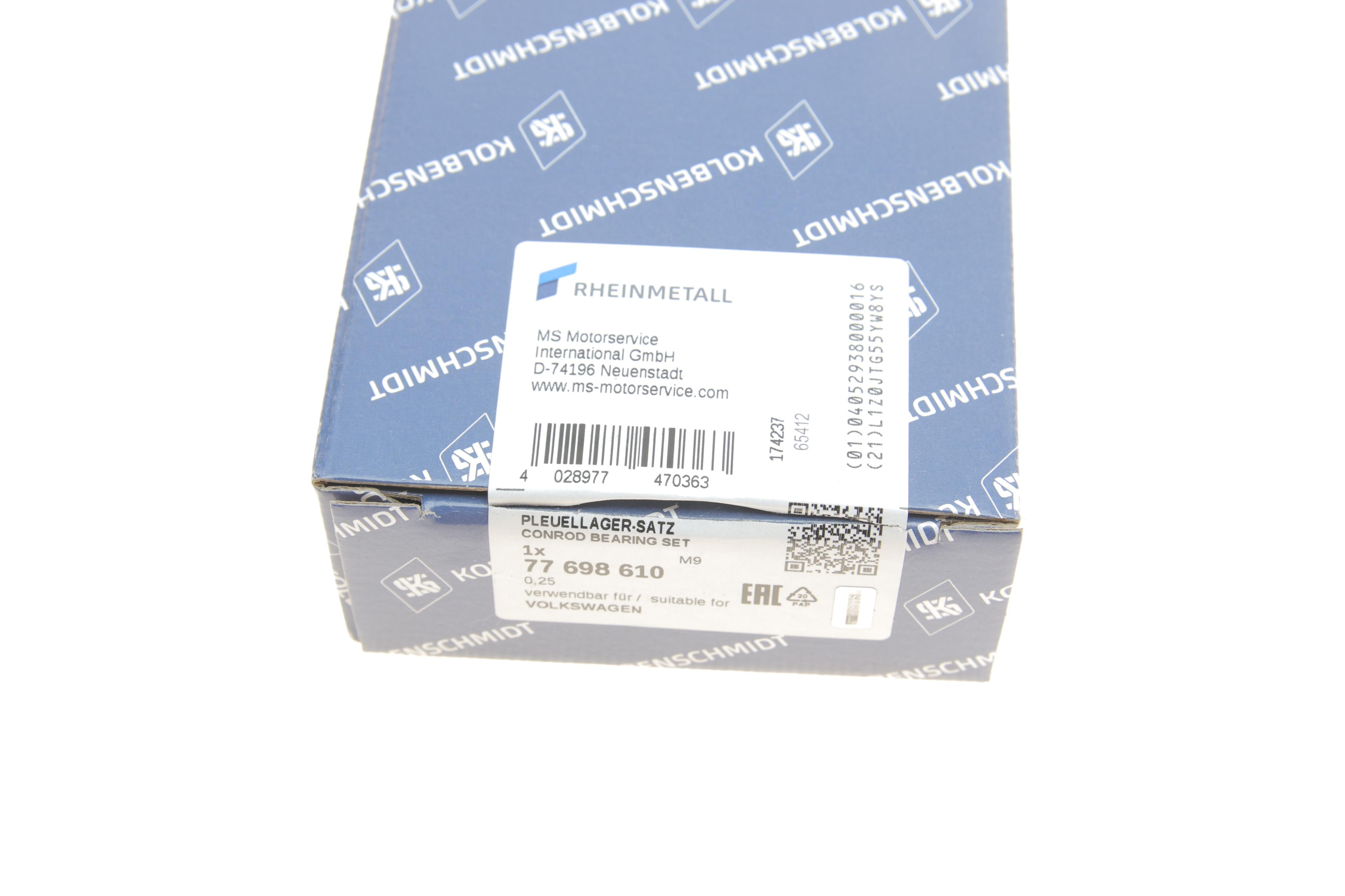 Вкладиші шатунні Audi 80/100/A4/A6/A8/Skoda Superb I/VW Passat B5 2.6-3.0/2.8 6V 97-08 (+0.25)