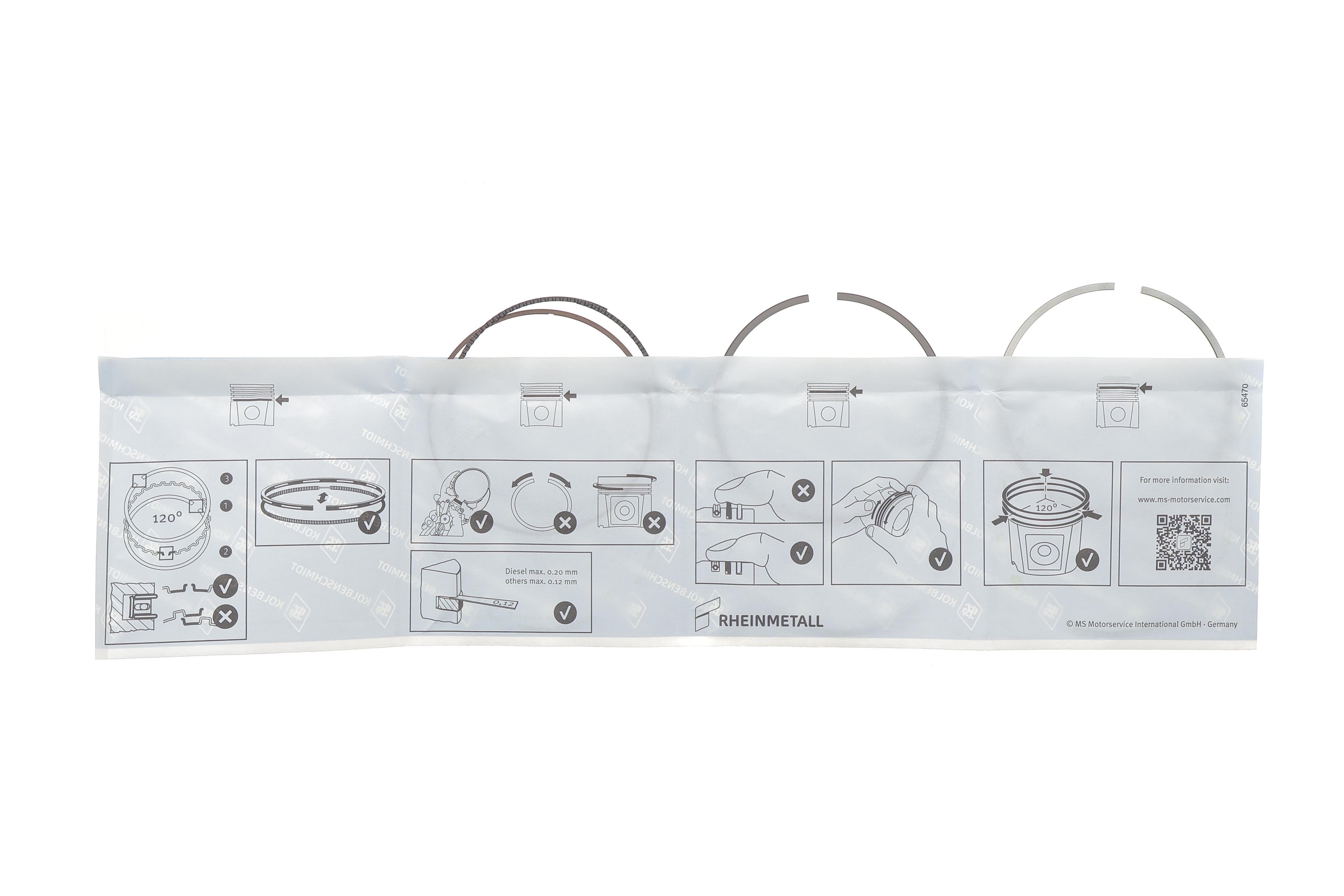 Кільця поршневі Audi Q5/Q8/VW Touareg 16- (84.50mm/STD) (1.2-1.2-2)