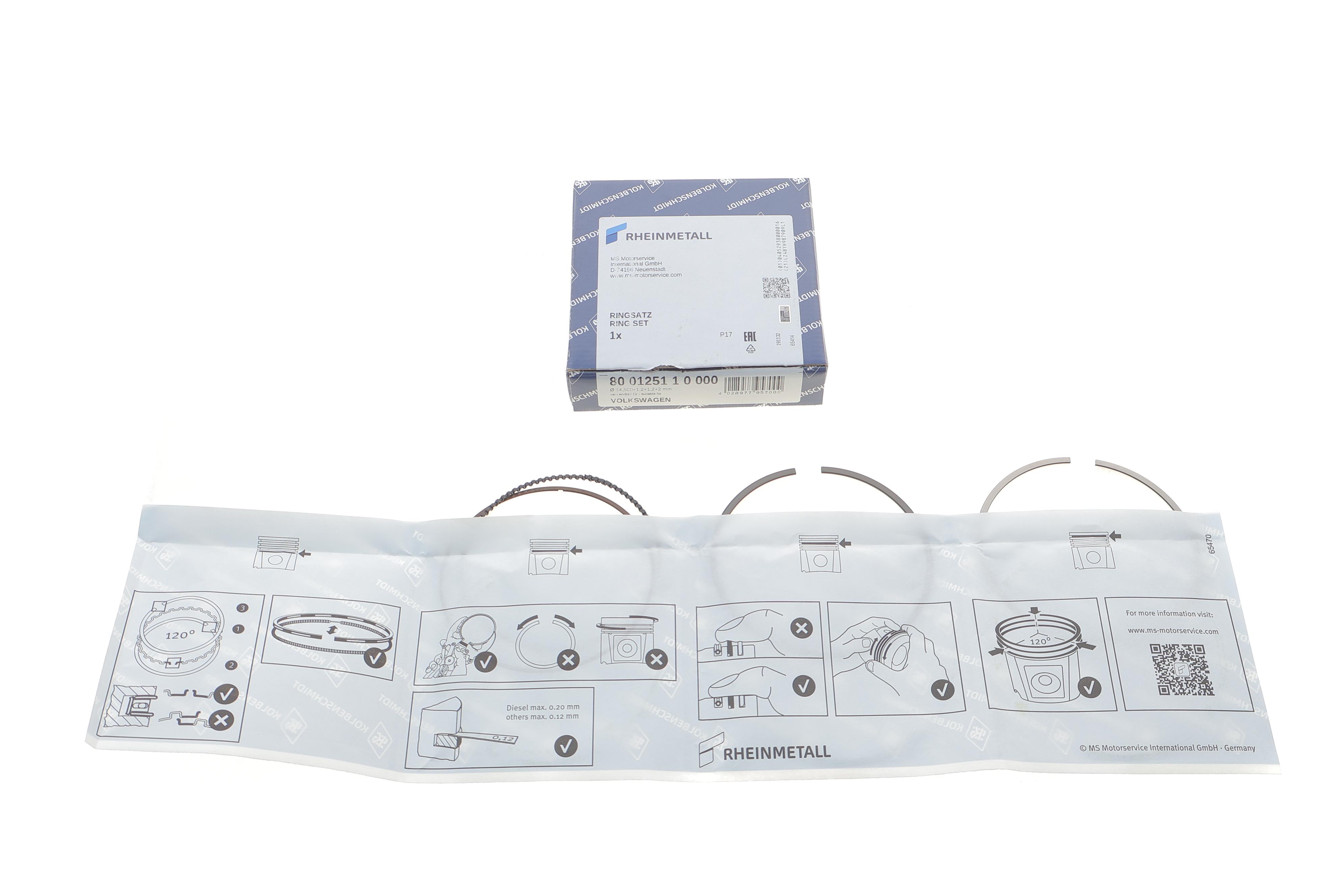 Кільця поршневі Audi Q5/Q8/VW Touareg 16- (84.50mm/STD) (1.2-1.2-2)