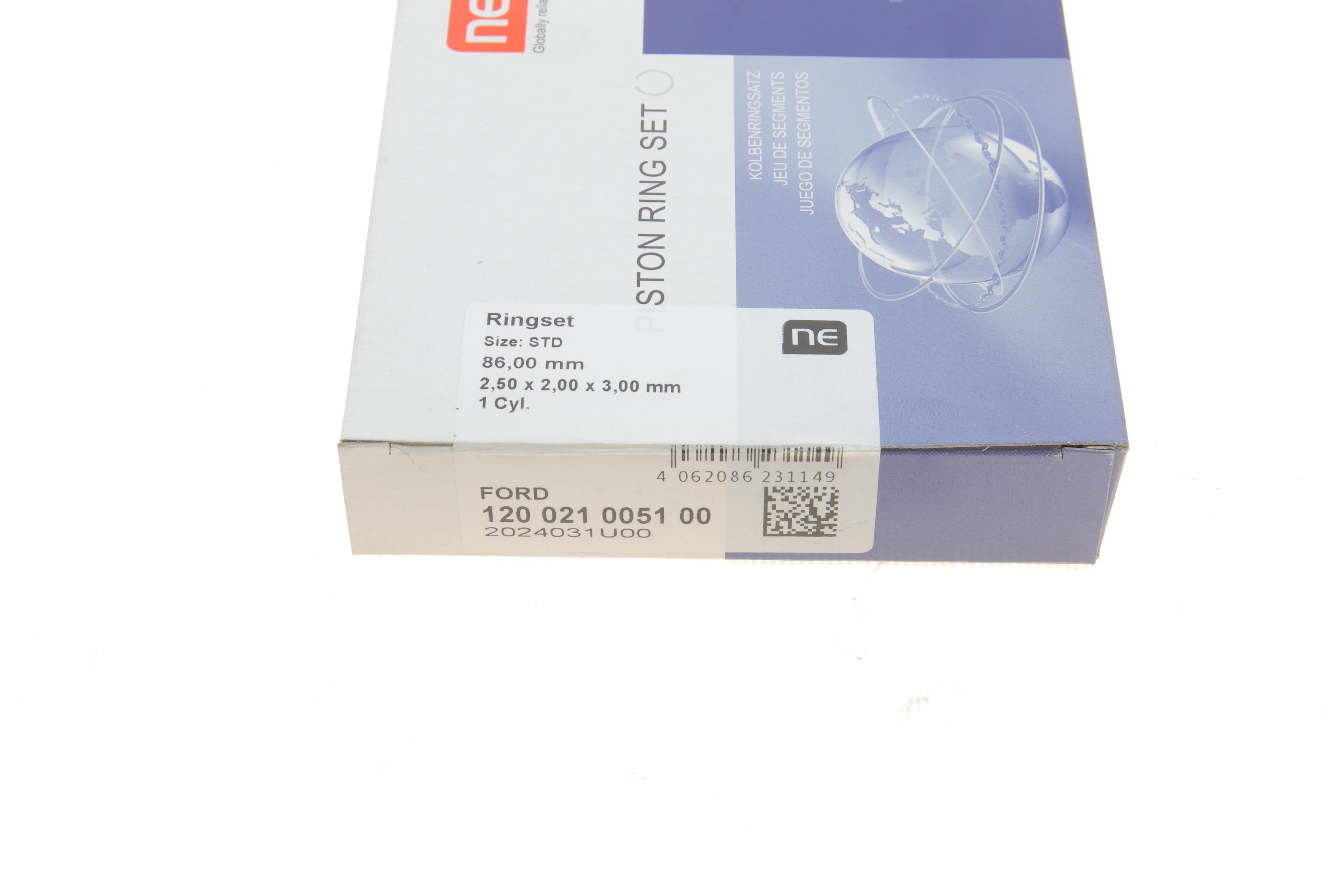 Кільця поршневі Ford Transit 2.0TDI (86.00mm/STD) (2.5-2-3) = 8921550000