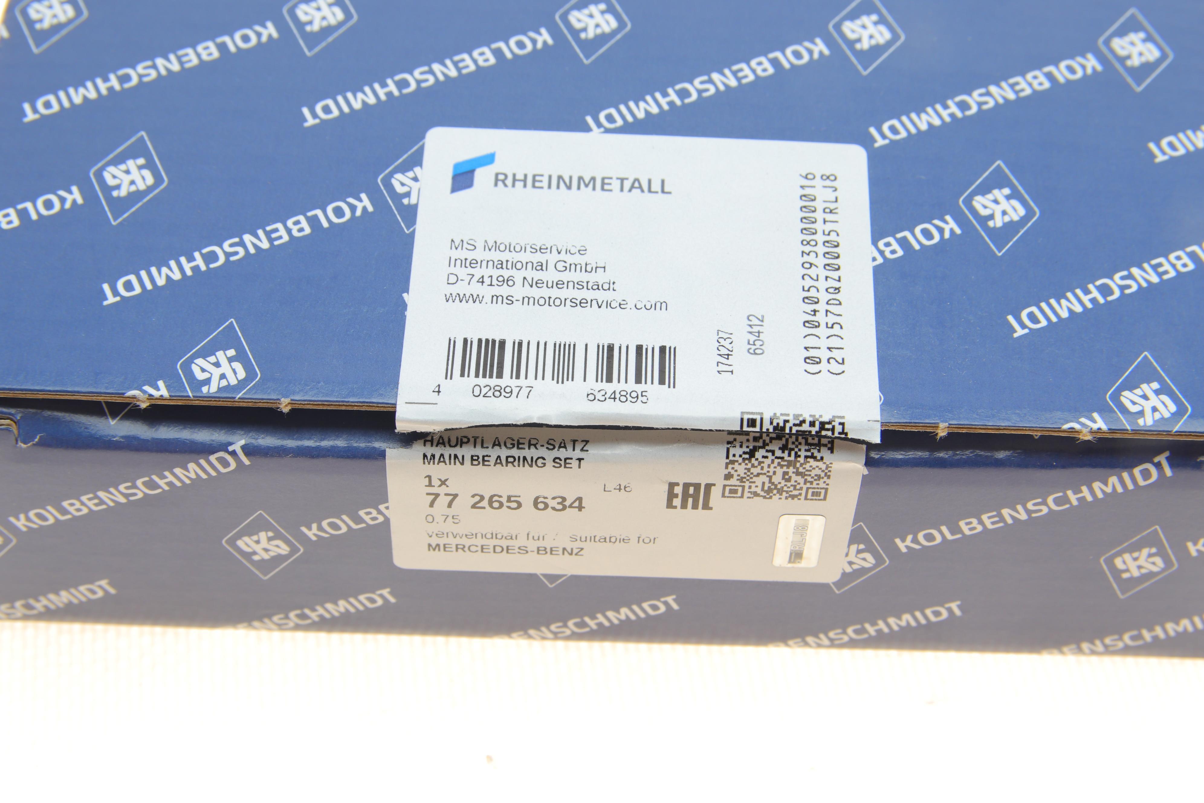 Вкладиші корінні MB OM356/OM357/0M366 (+0.75)