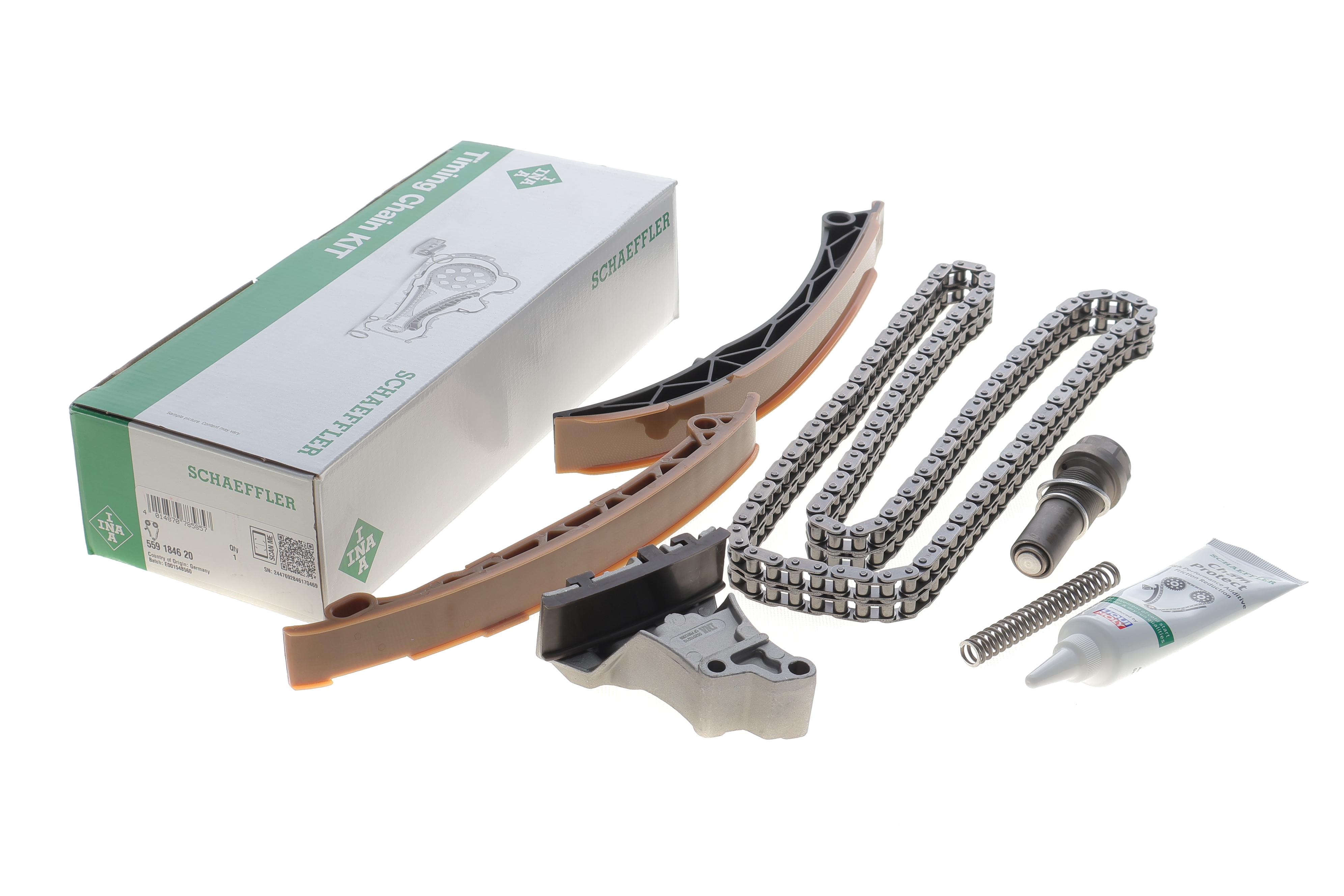 Комплект ланцюга ГРМ MB E-class (W124) 93-95 (ланцюг, башмак, натяжник), M111, (ланцюг INA)