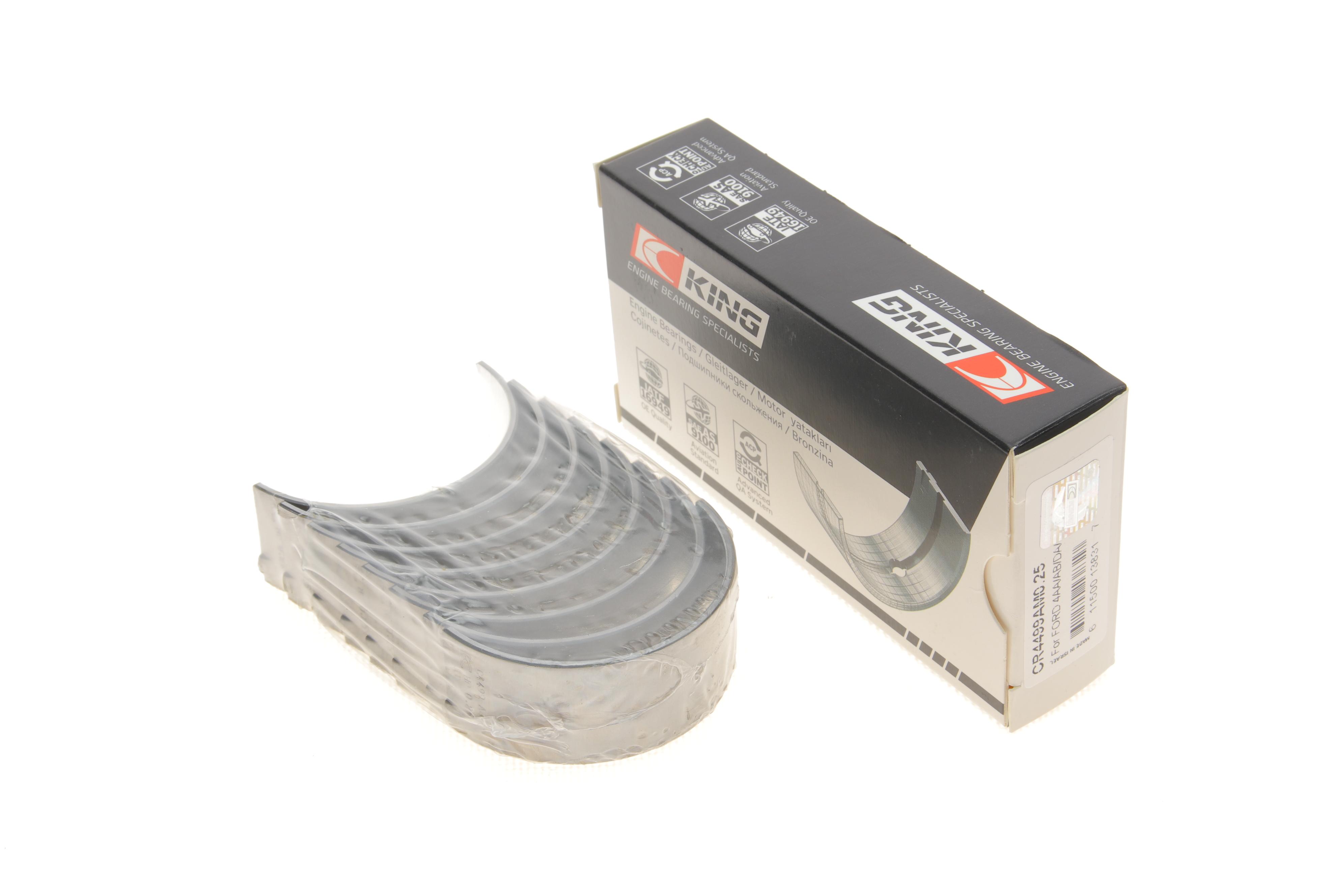 Вкладиші шатунні Ford Transit 2.4D/2.5D/TD -00 (+0.25) Bimetal (aluminum base)