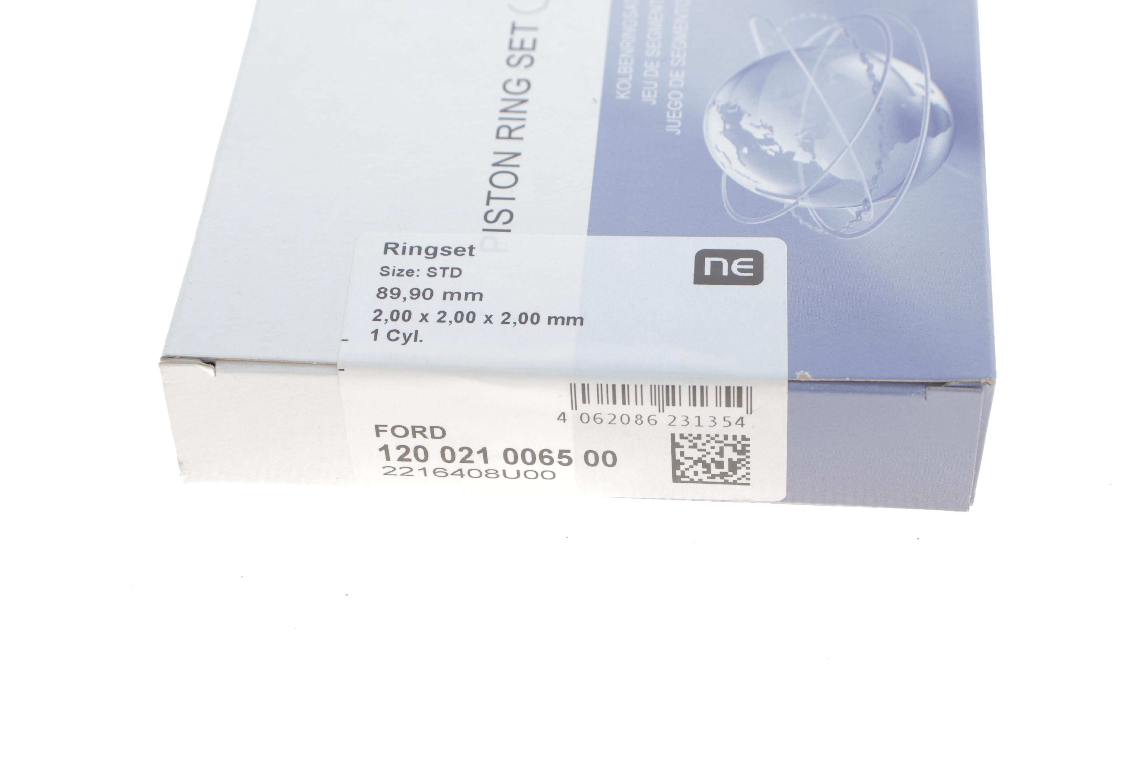 Кільця поршневі Ford Transit 2.4DI 04- (89.90mm/STD) (2-2-2) = 8921690000