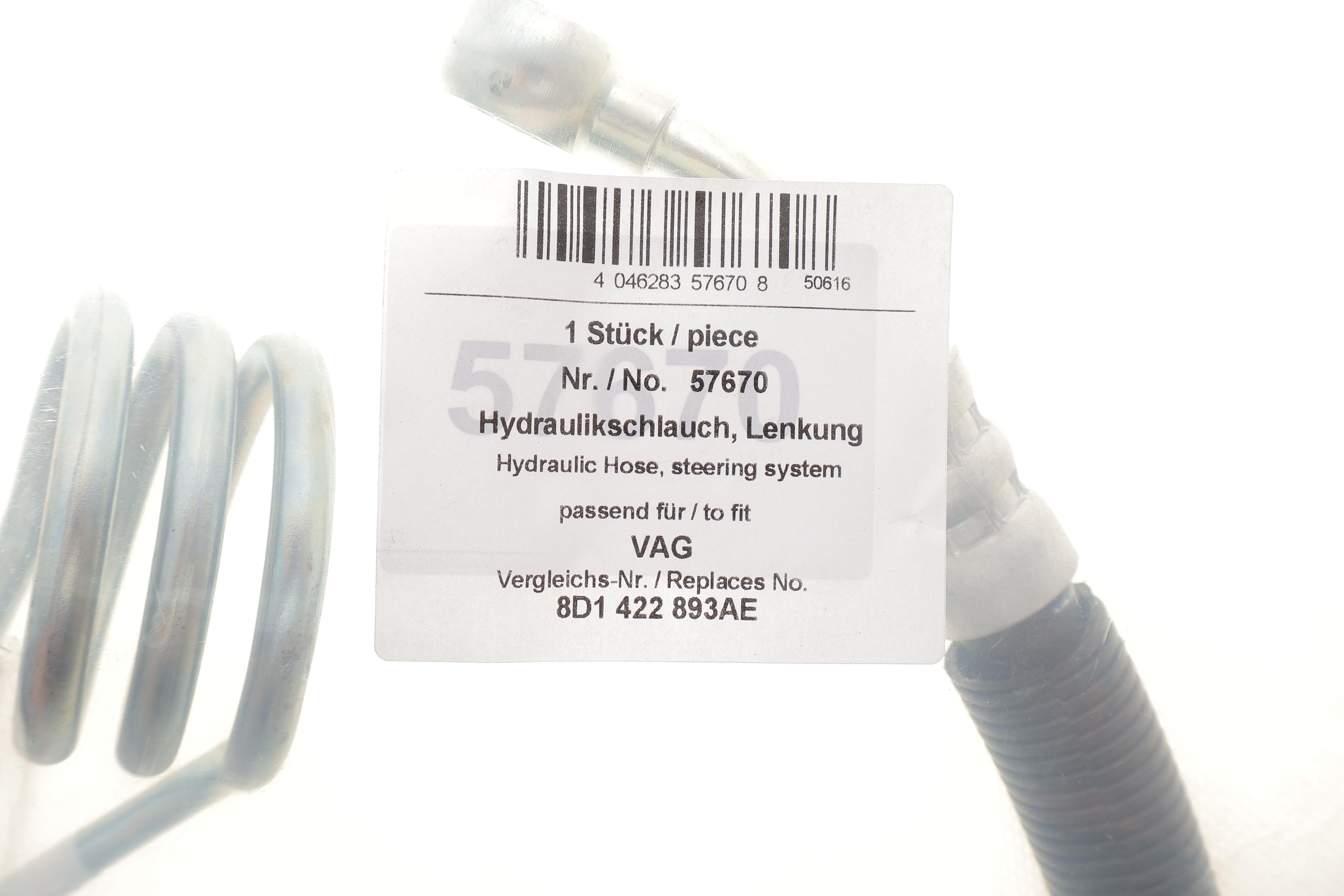 Шланг гідропідсилювача Audi A4/A6/VW Passat 1.9 TDI 95-05