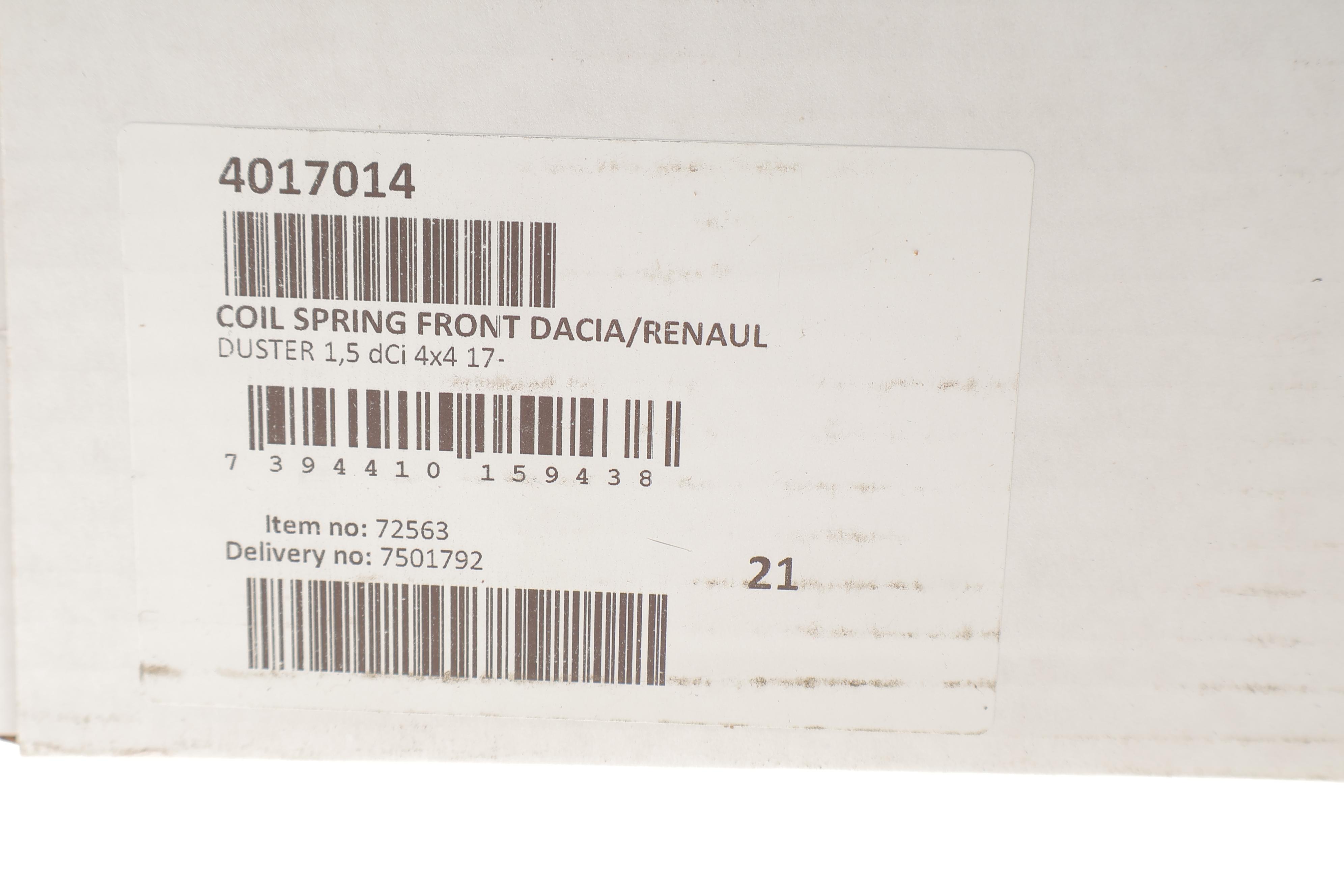 Пружина (передня) Renault Duster 1.5dCi 4x4 19- (SUV)