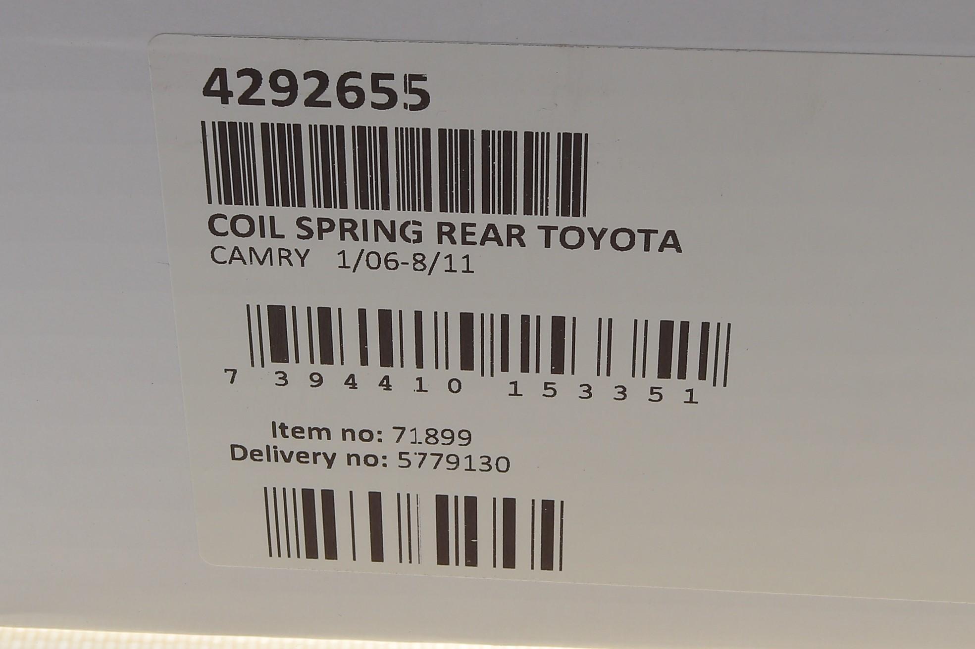 Пружина (задня) Toyota Camry (_V4_) 2.4/3.5 06-11 (седан)