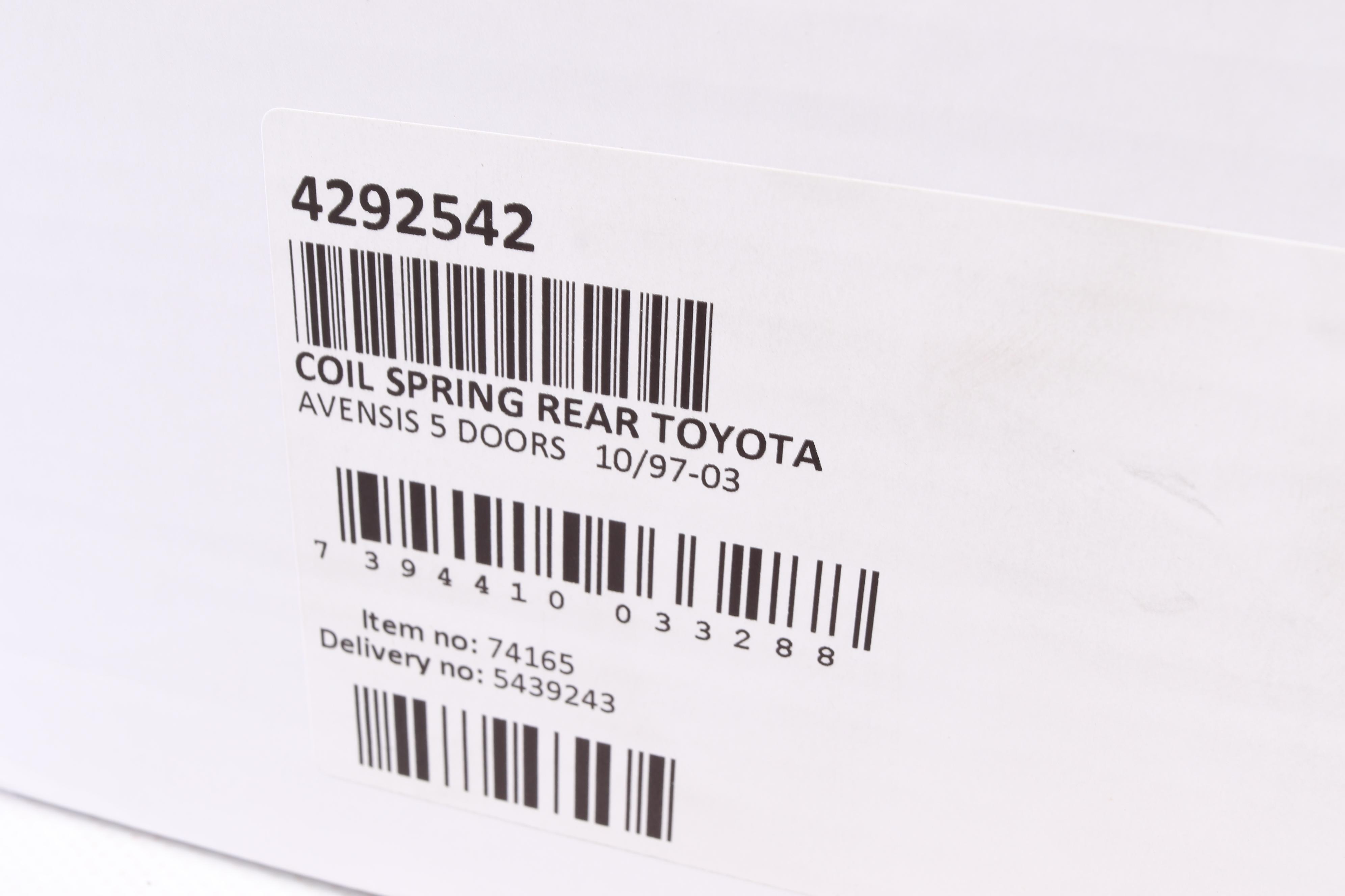 Пружина (задня) Toyota Avensis 1.6-2.0/2.0D-4D/TD 97-03 (нах.зад.частина) (5 дверей)