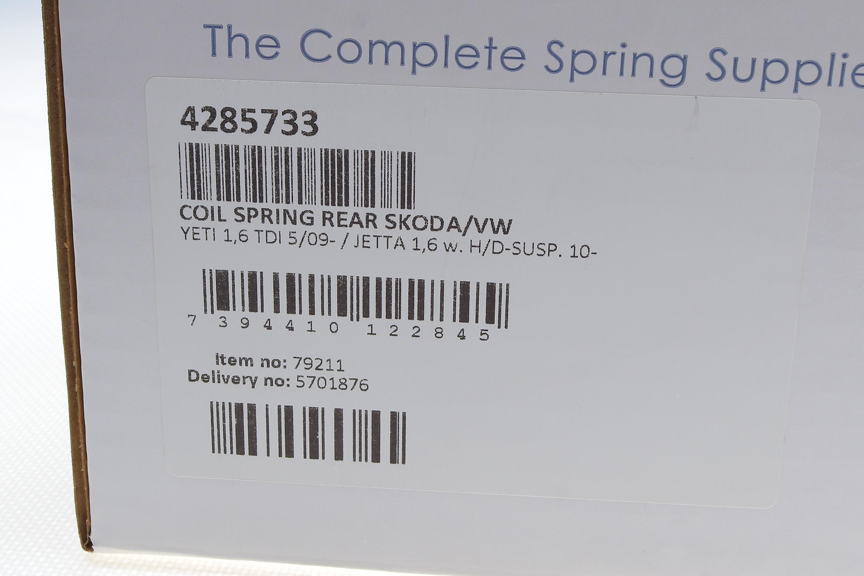 Пружина (задня) Skoda Octavia II 1.6 04-13/VW Jetta IV 11- (з посил.ход.ч)/Skoda Yeti 1.6TDI 10-15