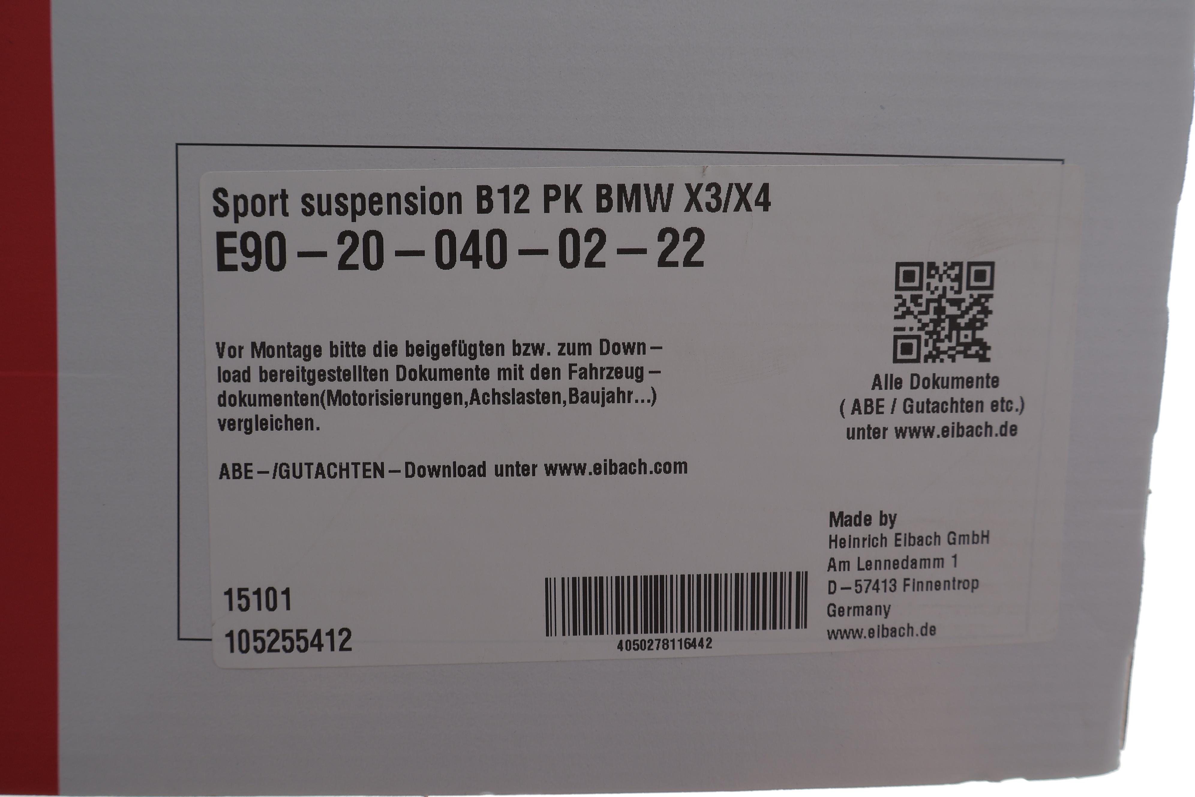 Комплект пружин (Pro-Kit) BMW X3 (G01/F97)/X4 (G02/F98) 3.0 (B57/B58) 17- (4 шт.)