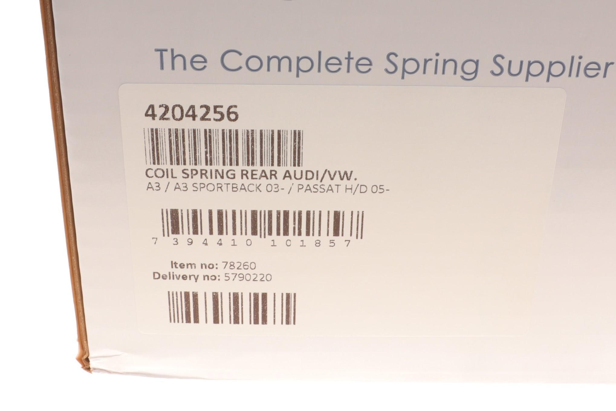 Пружина (задня) Audi A3 1.4TFSI/1.6/FSI/TDI/1.8TFSI/2.0FSI/TDI 03-13/VW Passat B6/B7 05- (накл.з.ч)