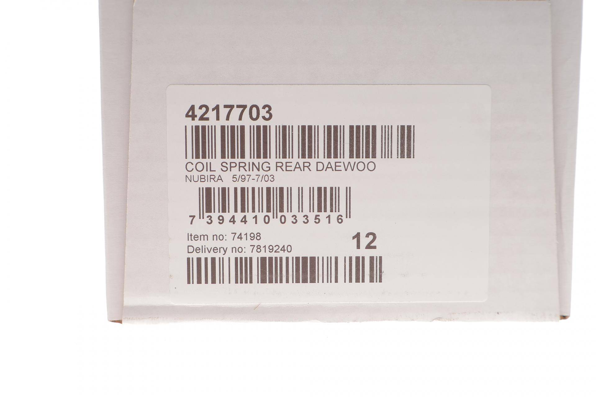 Пружина (задня) Daewoo Nubira 1.6 16V 97- (седан/нах.зад.частина)